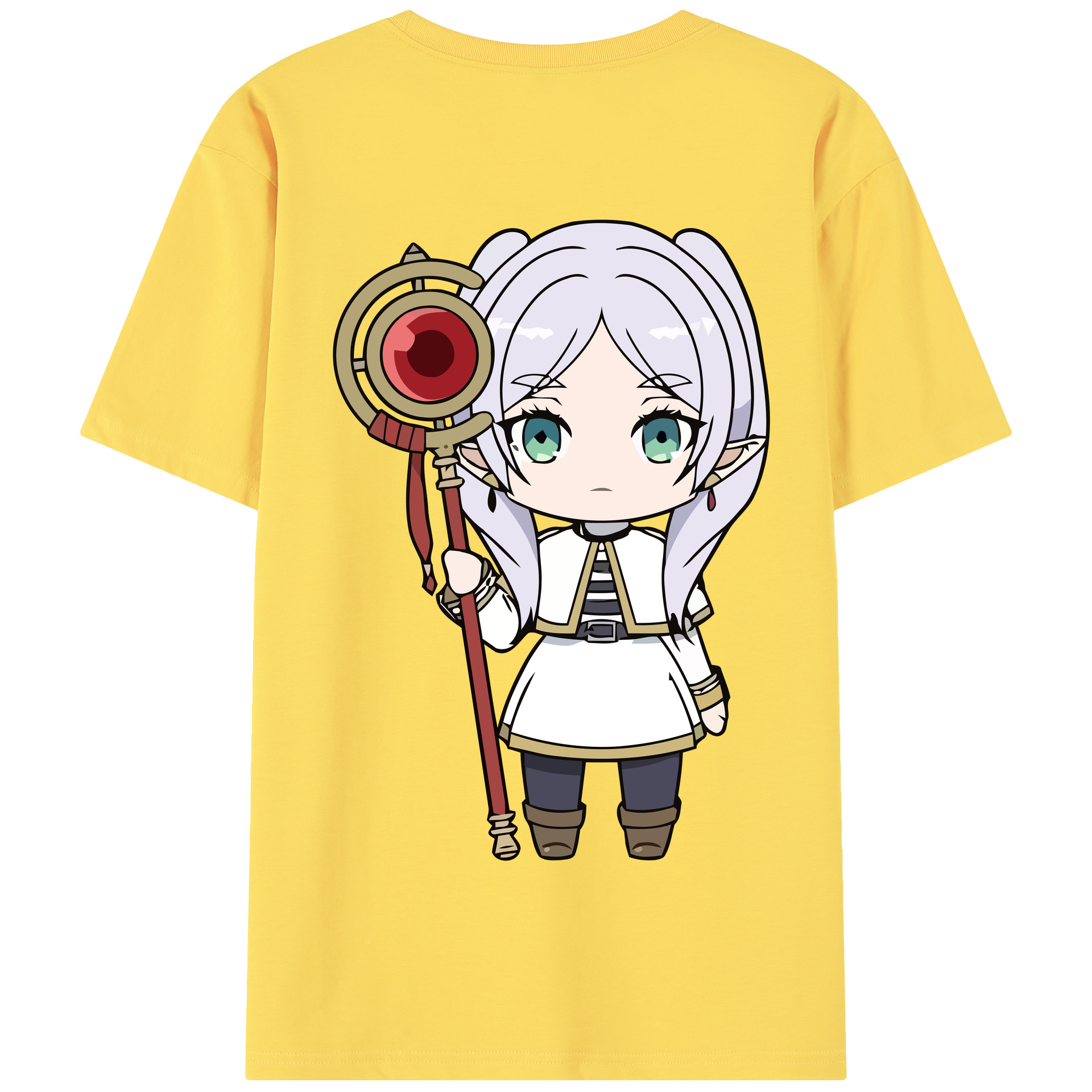 （画像用） 葬送のフリーレン Frieren 綿100％半袖Tシャツ（背面プリント）