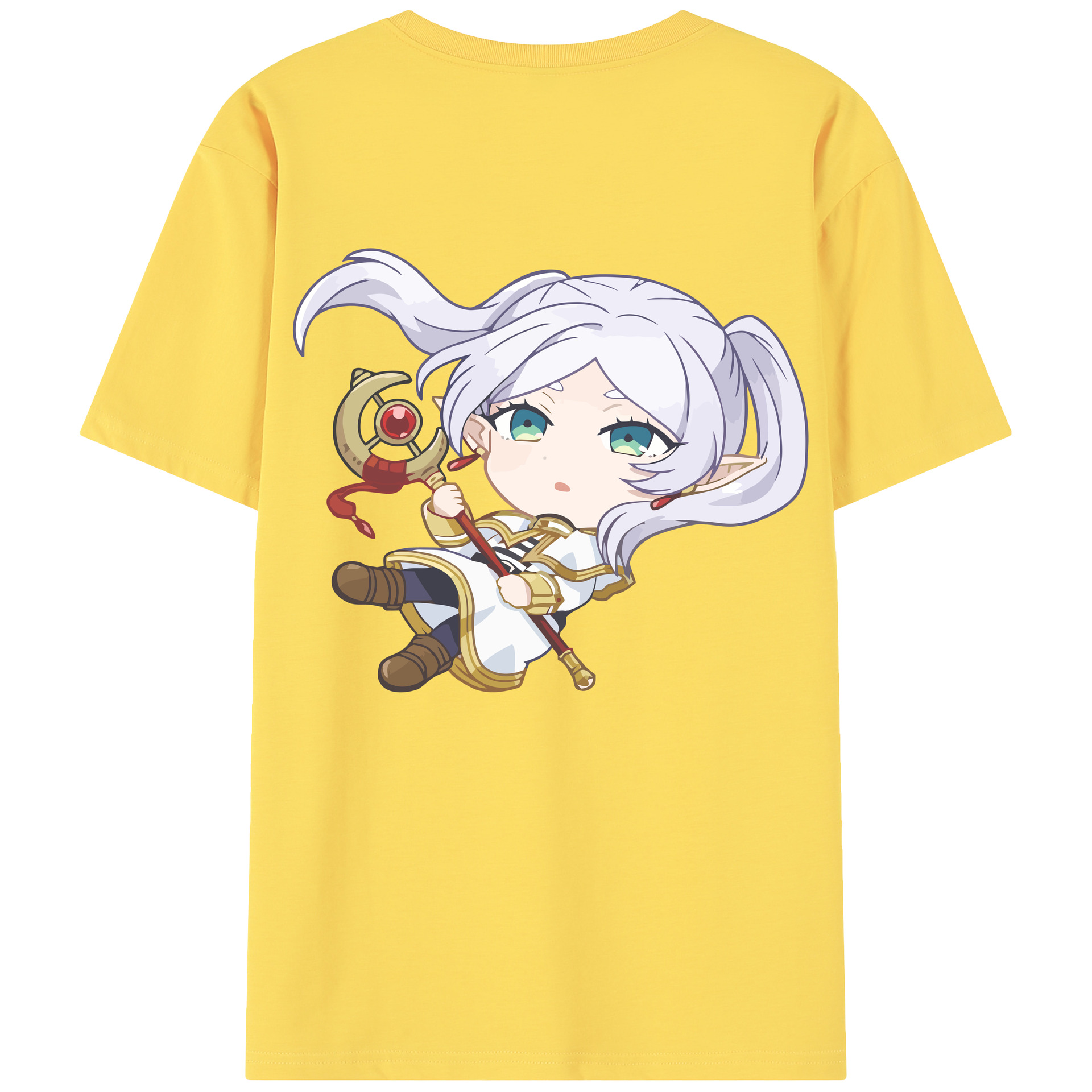 （画像用） 葬送のフリーレン Frieren 綿100％半袖Tシャツ（背面プリント）