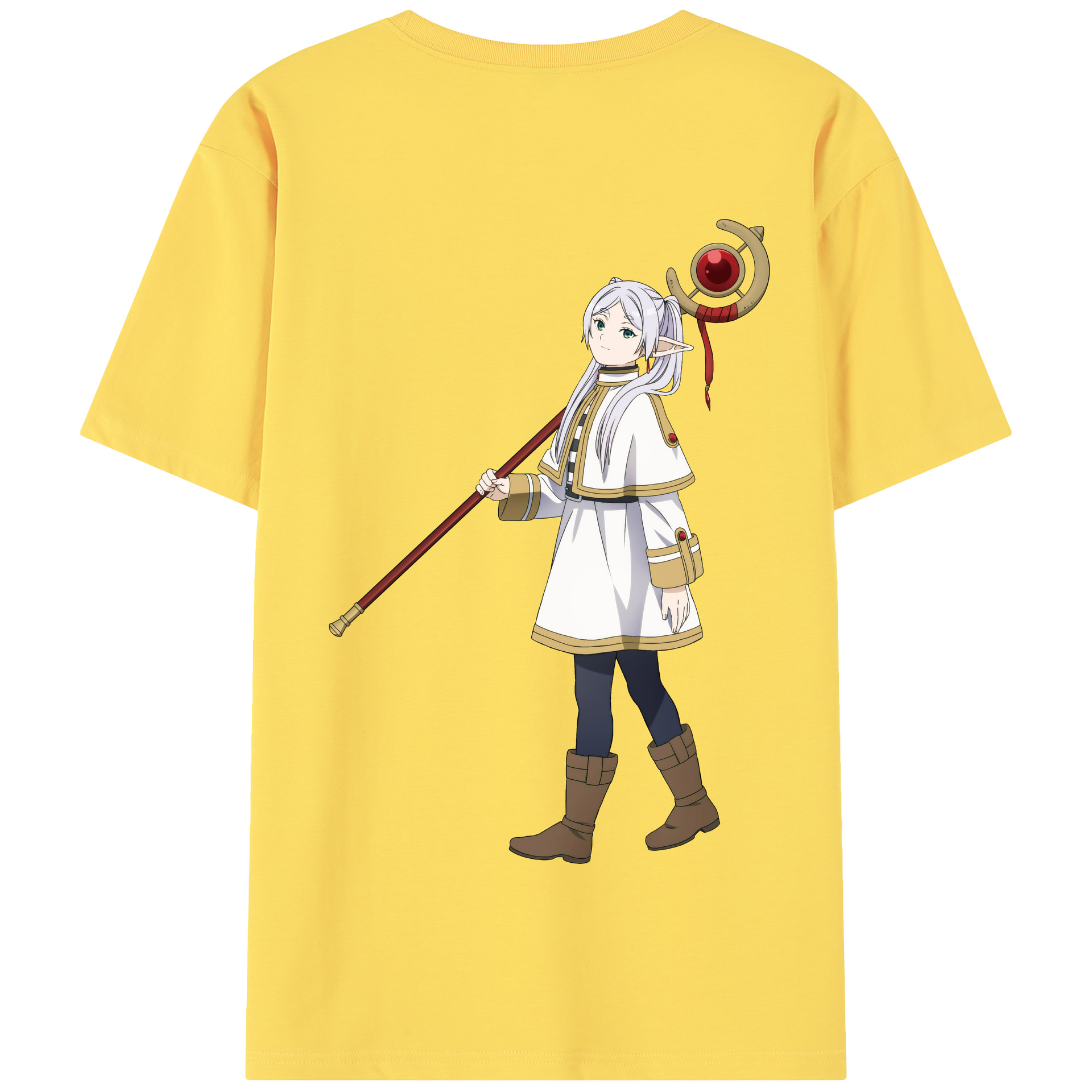（画像用） 葬送のフリーレン Frieren 綿100％半袖Tシャツ（背面プリント）