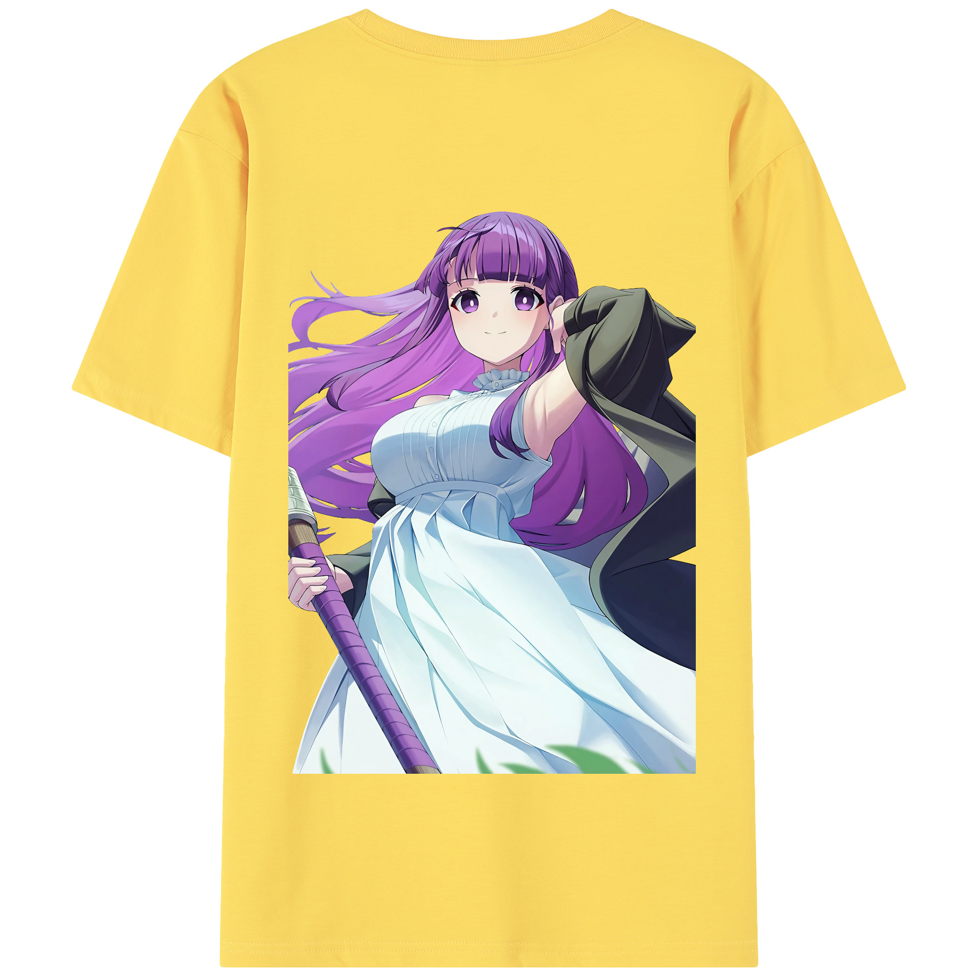 （画像用） 葬送のフリーレン Frieren 綿100％半袖Tシャツ（背面プリント）