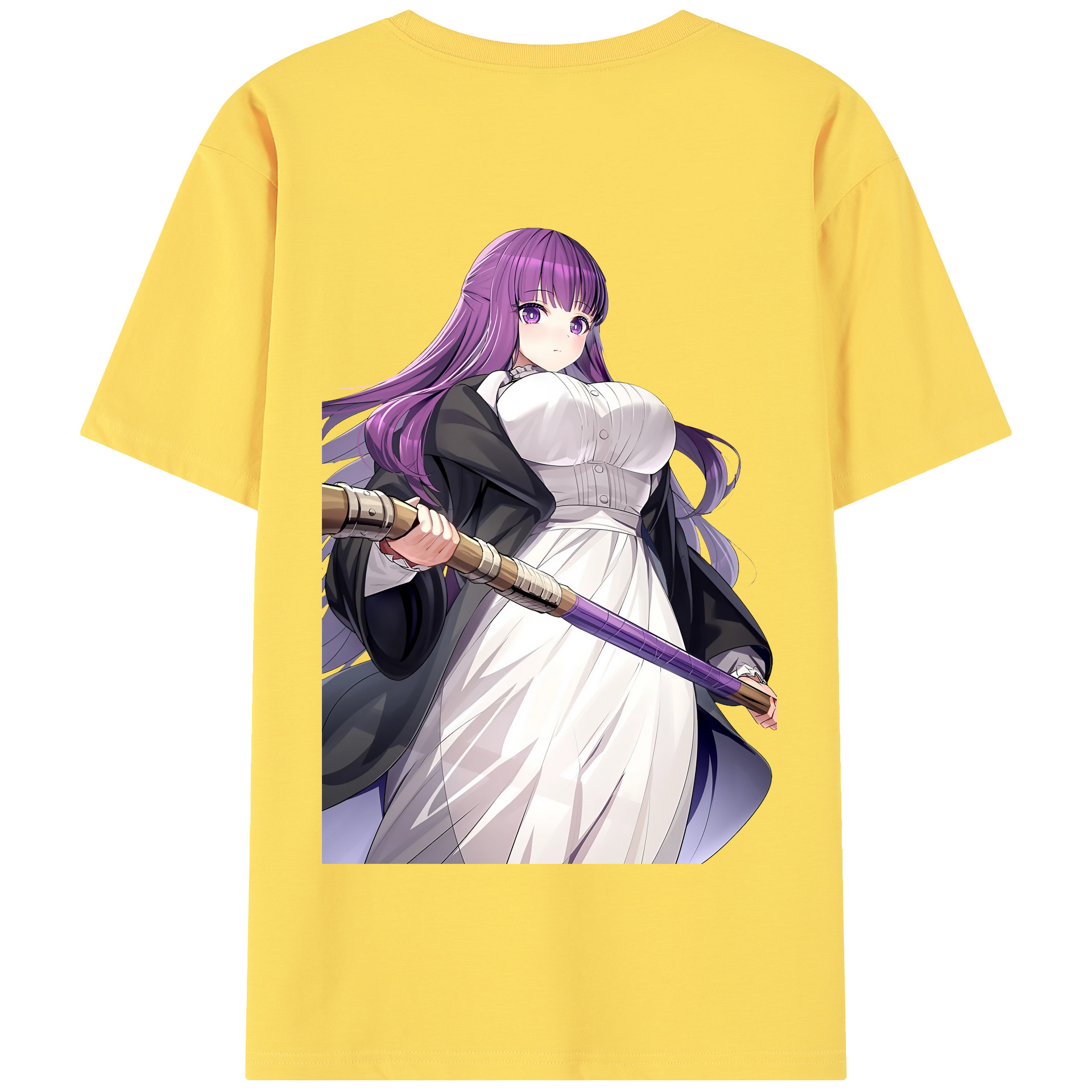 （画像用） 葬送のフリーレン Frieren 綿100％半袖Tシャツ（背面プリント）