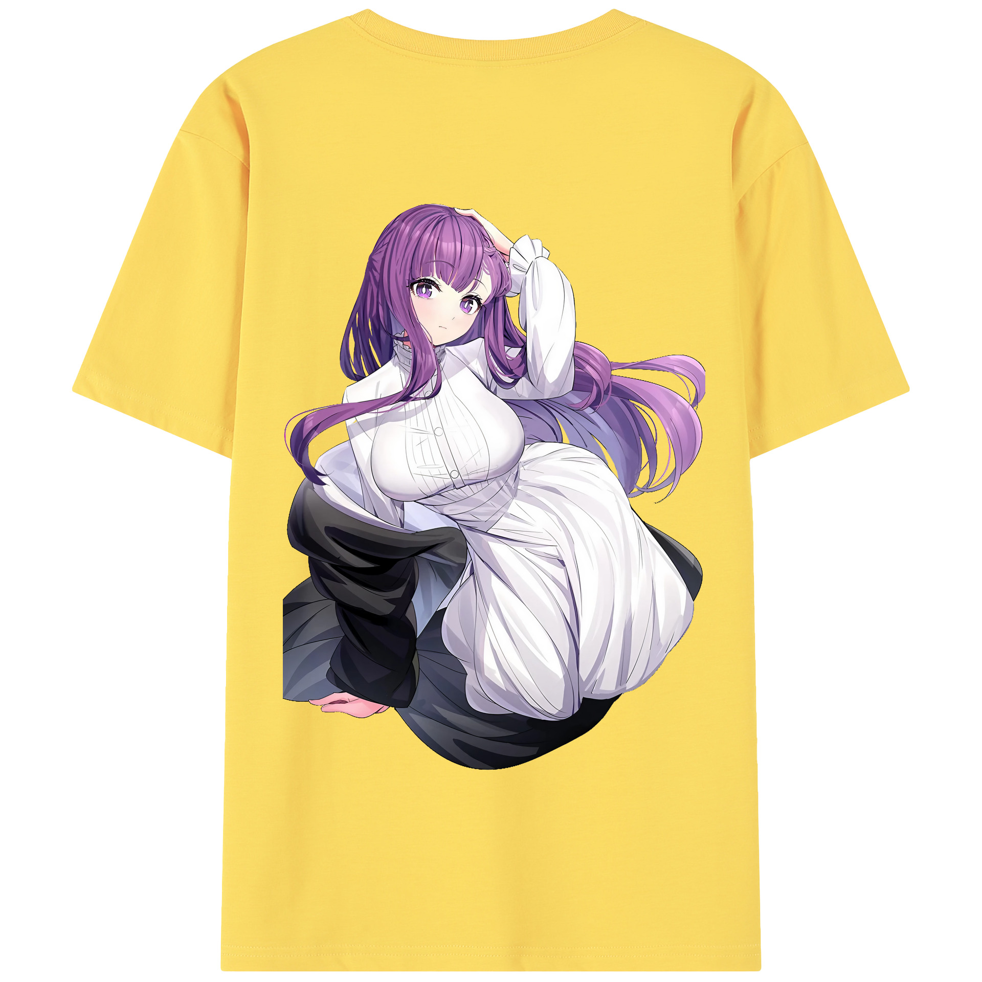 （画像用） 葬送のフリーレン Frieren 綿100％半袖Tシャツ（背面プリント）