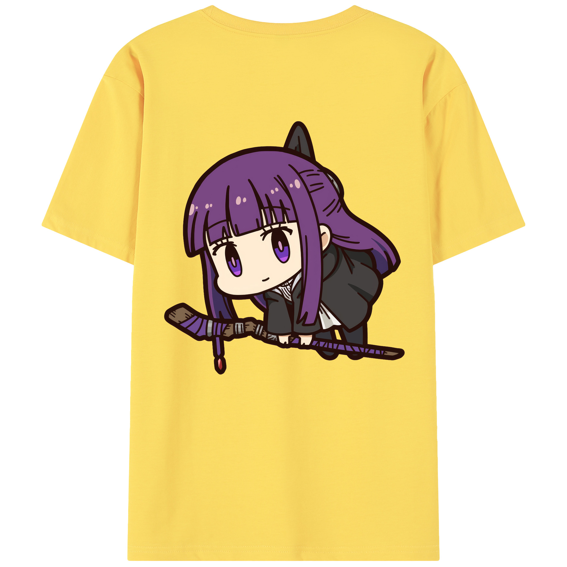 （画像用） 葬送のフリーレン Frieren 綿100％半袖Tシャツ（背面プリント）