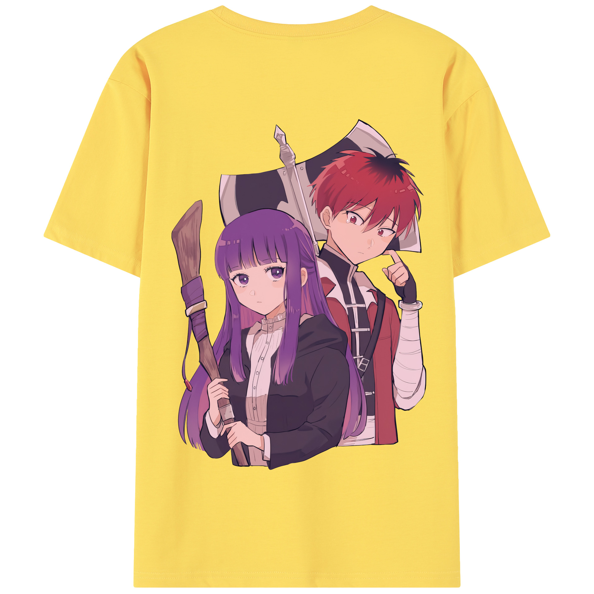 （画像用） 葬送のフリーレン Frieren 綿100％半袖Tシャツ（背面プリント）
