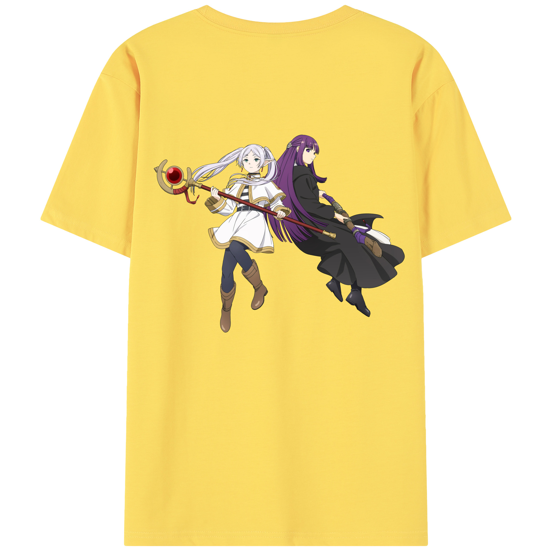 （画像用） 葬送のフリーレン Frieren 綿100％半袖Tシャツ（背面プリント）