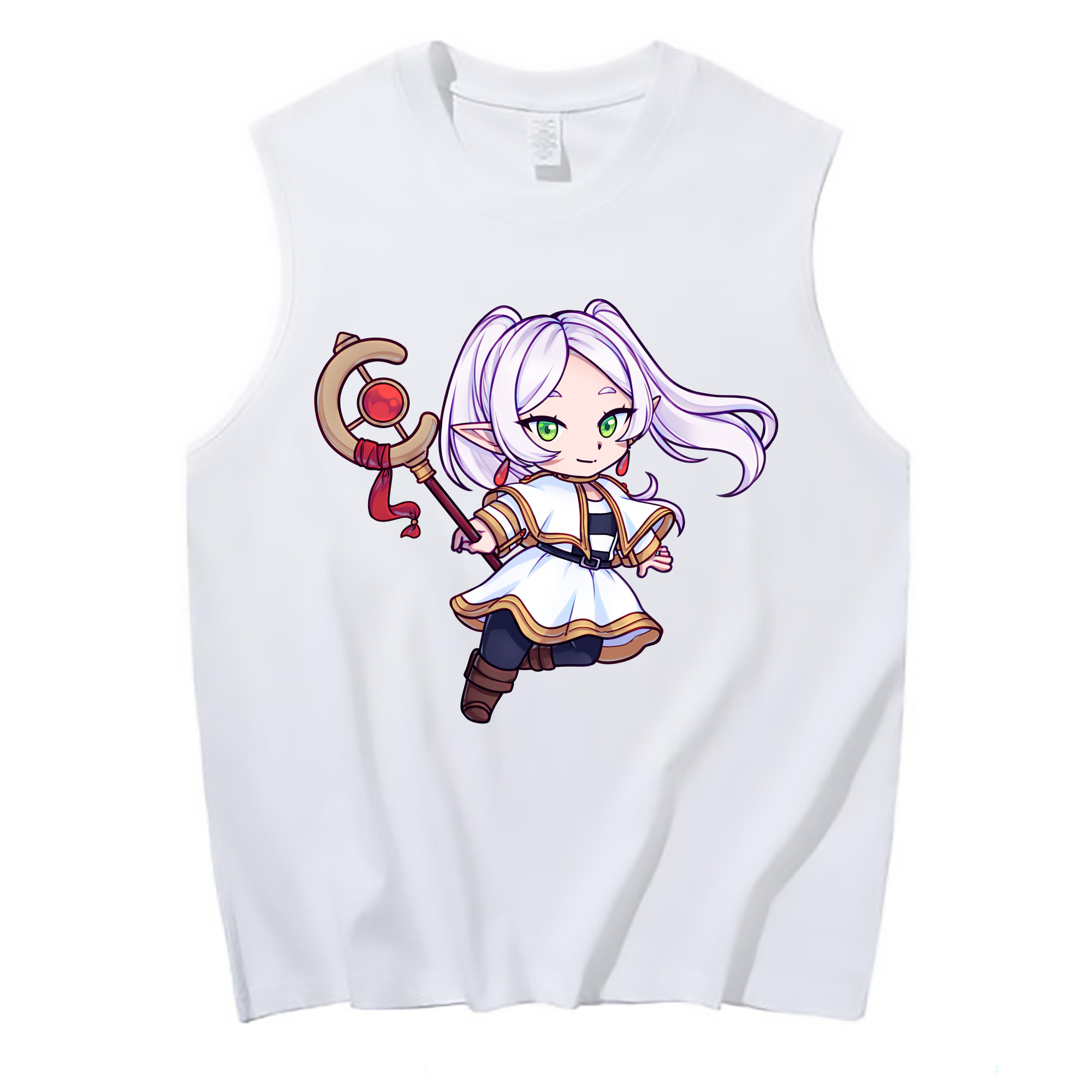 （画像用） 葬送のフリーレン Frieren コットン100％タンクトップ（フロントプリント）