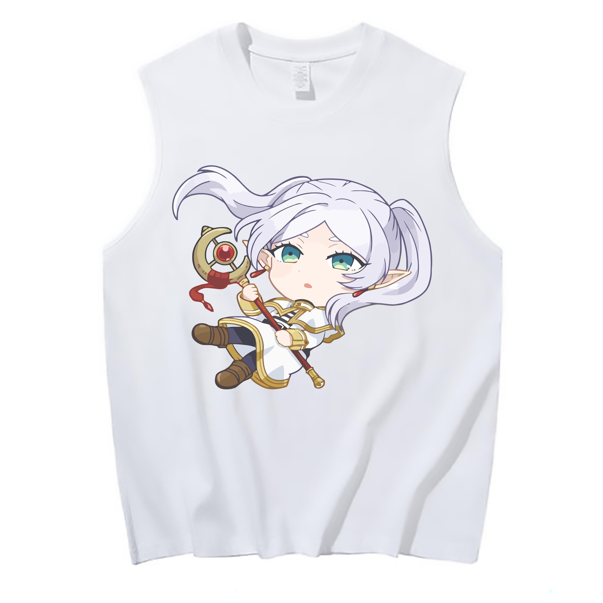（画像用） 葬送のフリーレン Frieren コットン100％タンクトップ（フロントプリント）