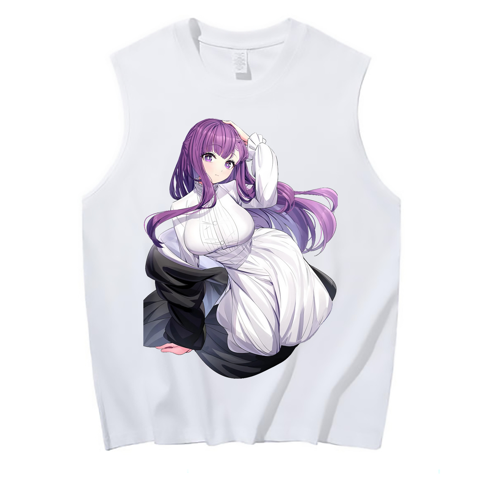 （画像用） 葬送のフリーレン Frieren コットン100％タンクトップ（フロントプリント）