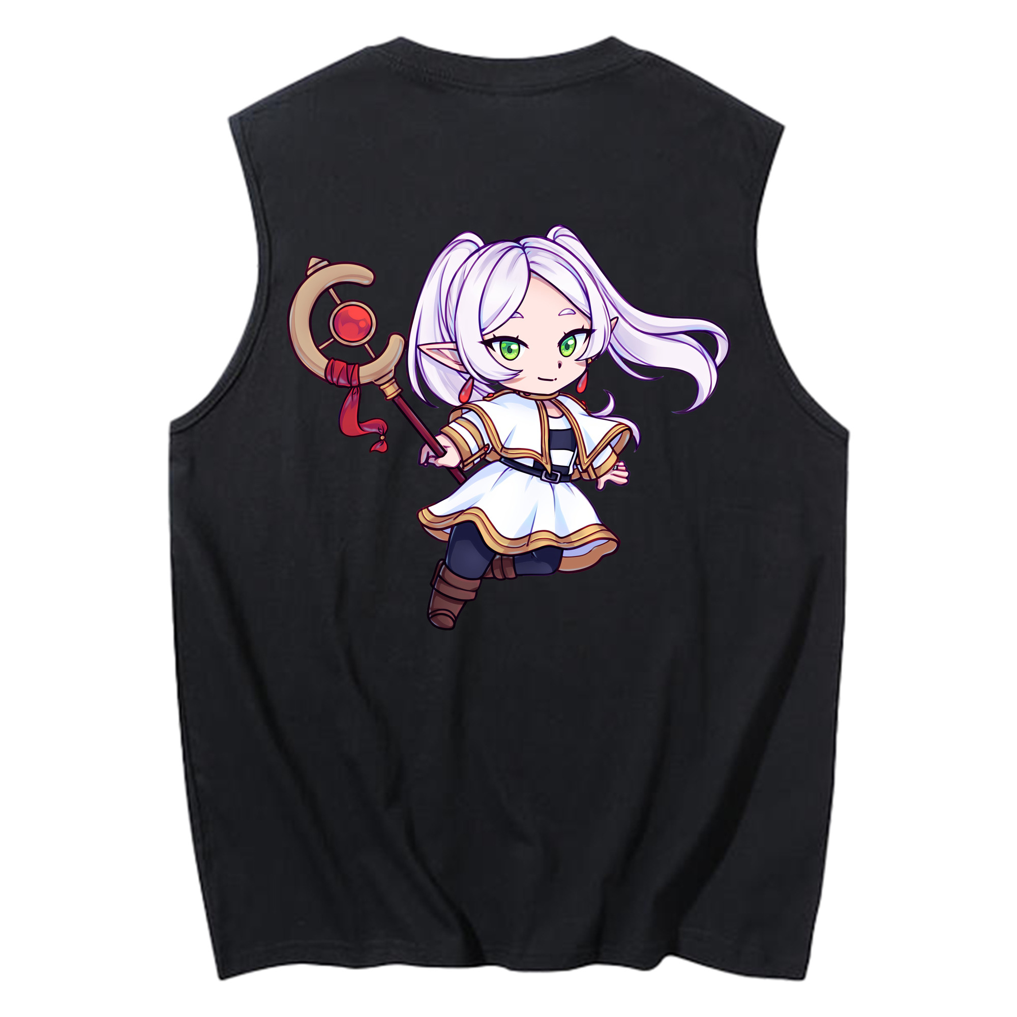 （画像用） 葬送のフリーレン Frieren コットン100％タンクトップ（背面プリント）