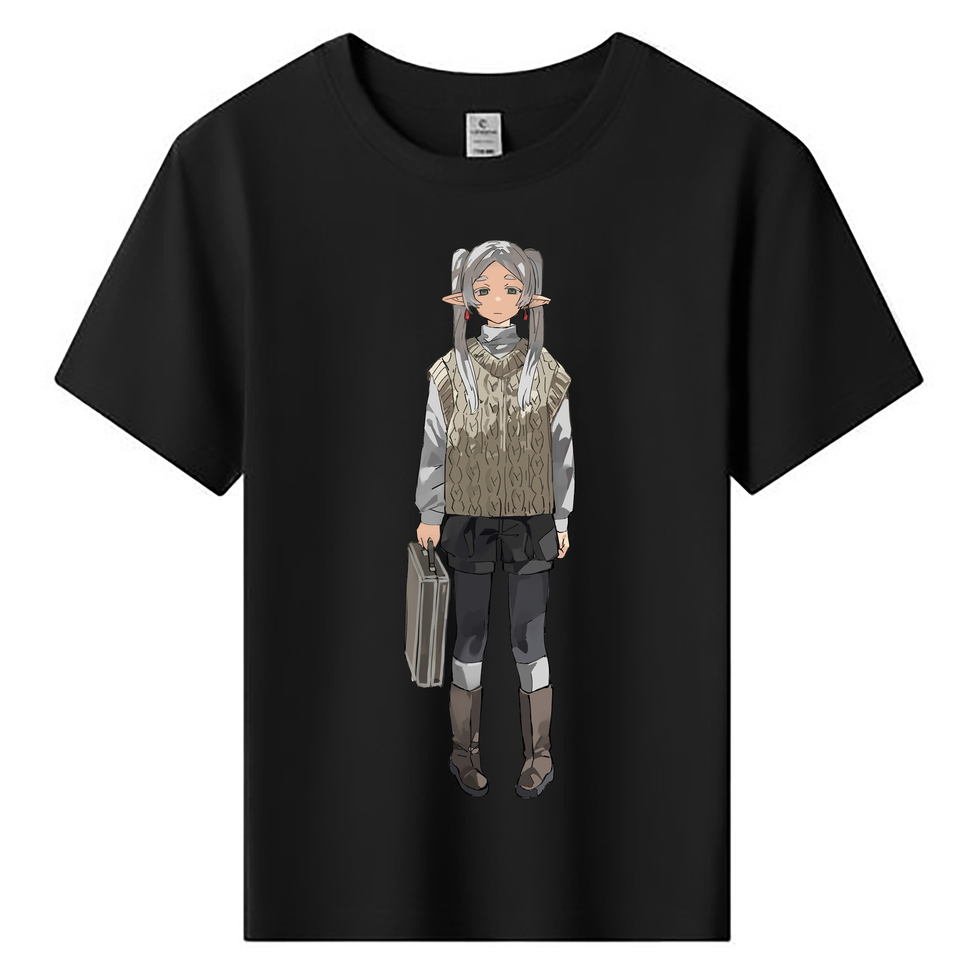 （画像用） 葬送のフリーレン Frieren 綿100％キッズTシャツ（フロントプリント）