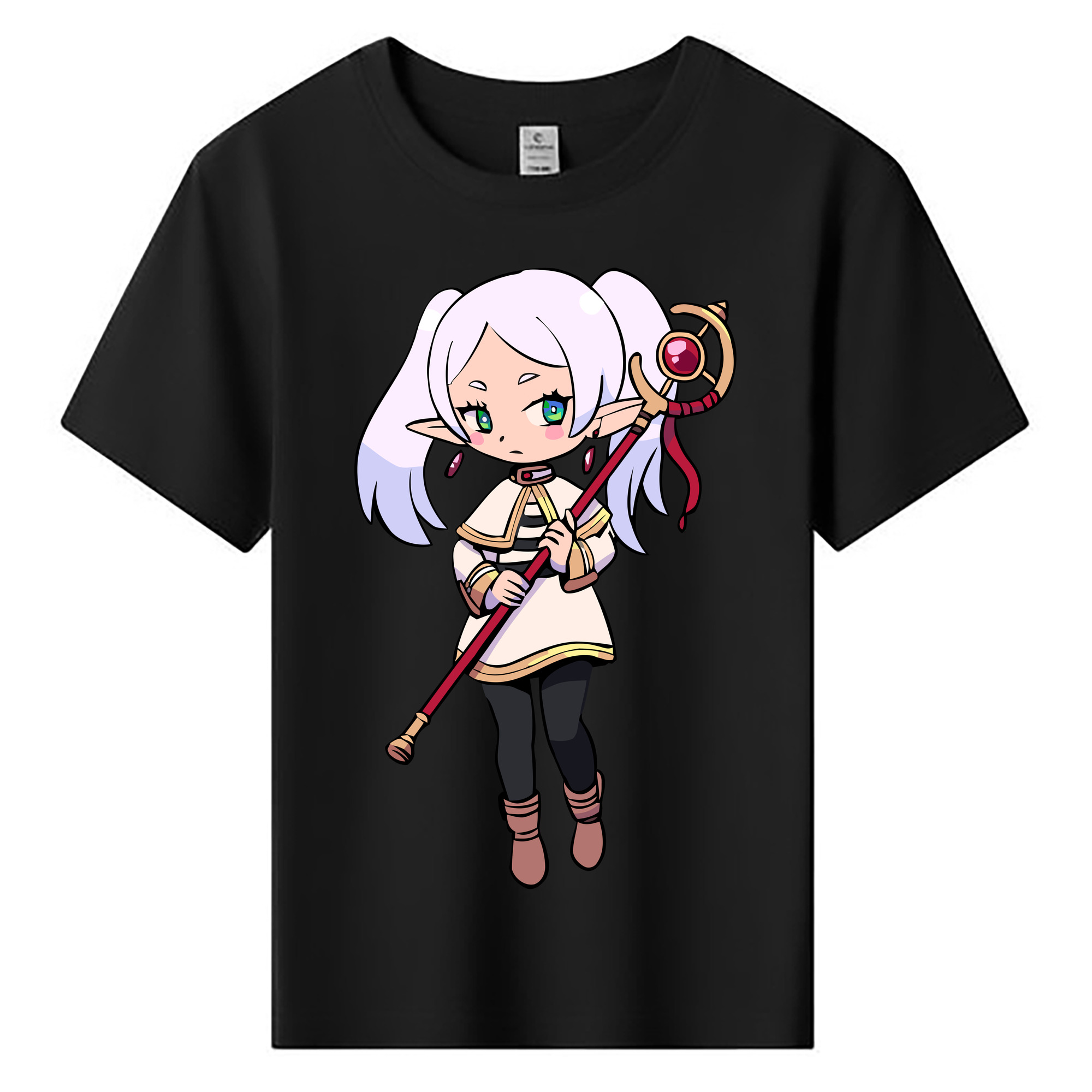 （画像用） 葬送のフリーレン Frieren 綿100％キッズTシャツ（フロントプリント）