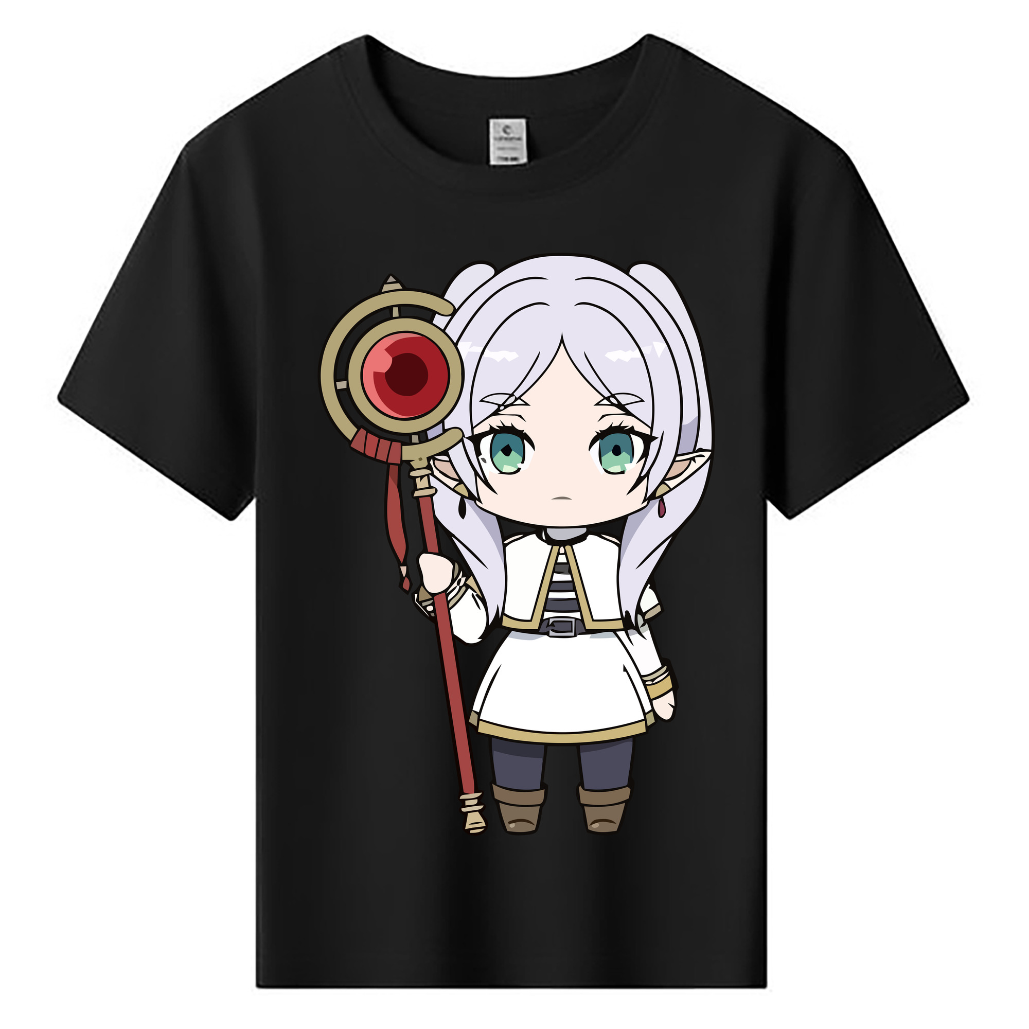 （画像用） 葬送のフリーレン Frieren 綿100％キッズTシャツ（フロントプリント）