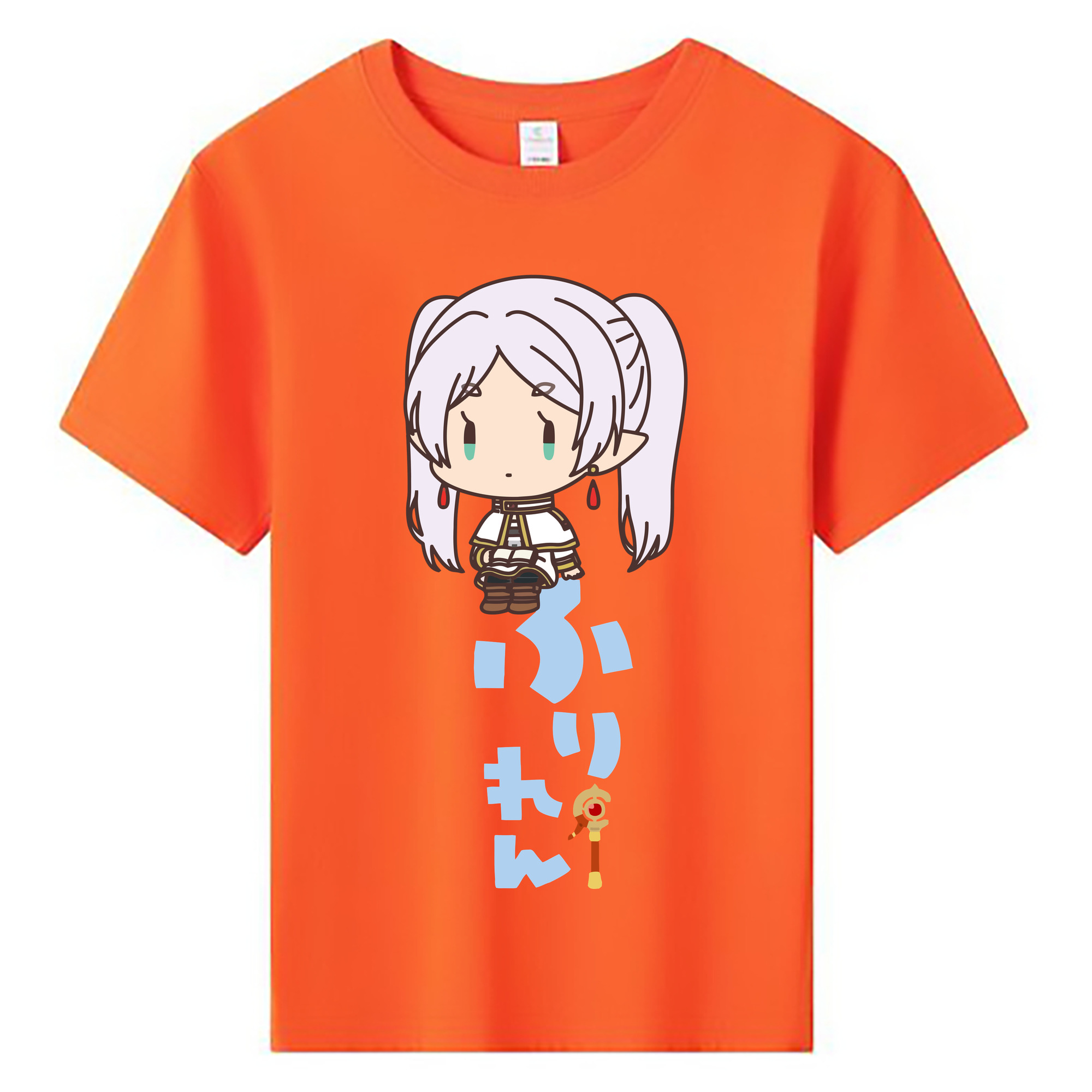 （画像用） 葬送のフリーレン Frieren 綿100％キッズTシャツ（フロントプリント）