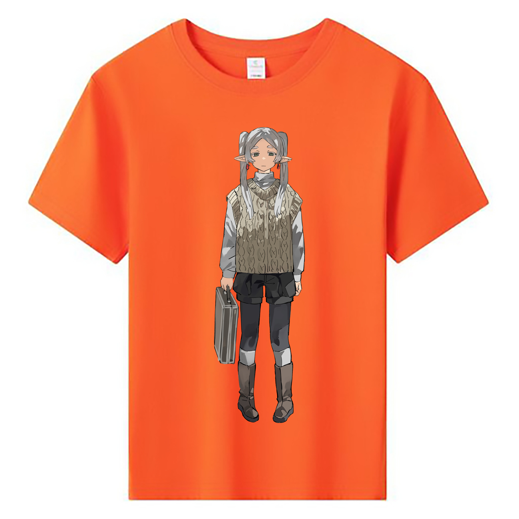 （画像用） 葬送のフリーレン Frieren 綿100％キッズTシャツ（フロントプリント）