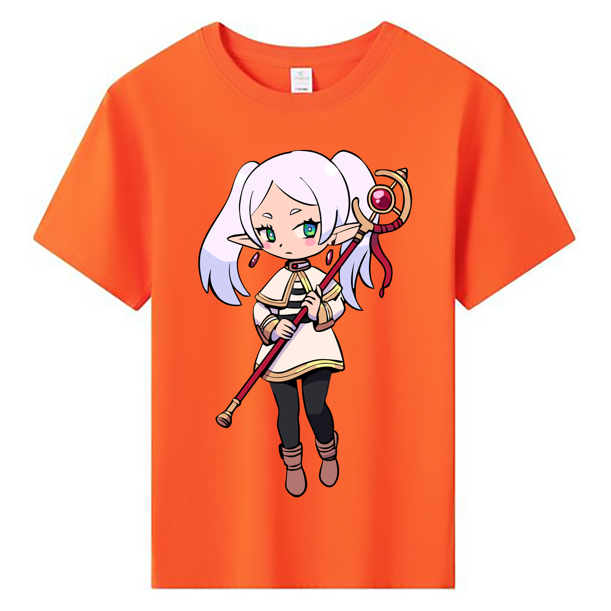 （画像用） 葬送のフリーレン Frieren 綿100％キッズTシャツ（フロントプリント）