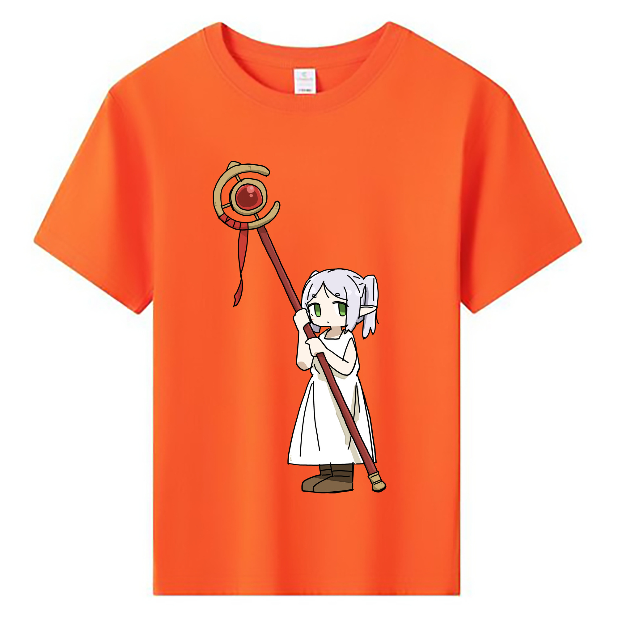 （画像用） 葬送のフリーレン Frieren 綿100％キッズTシャツ（フロントプリント）