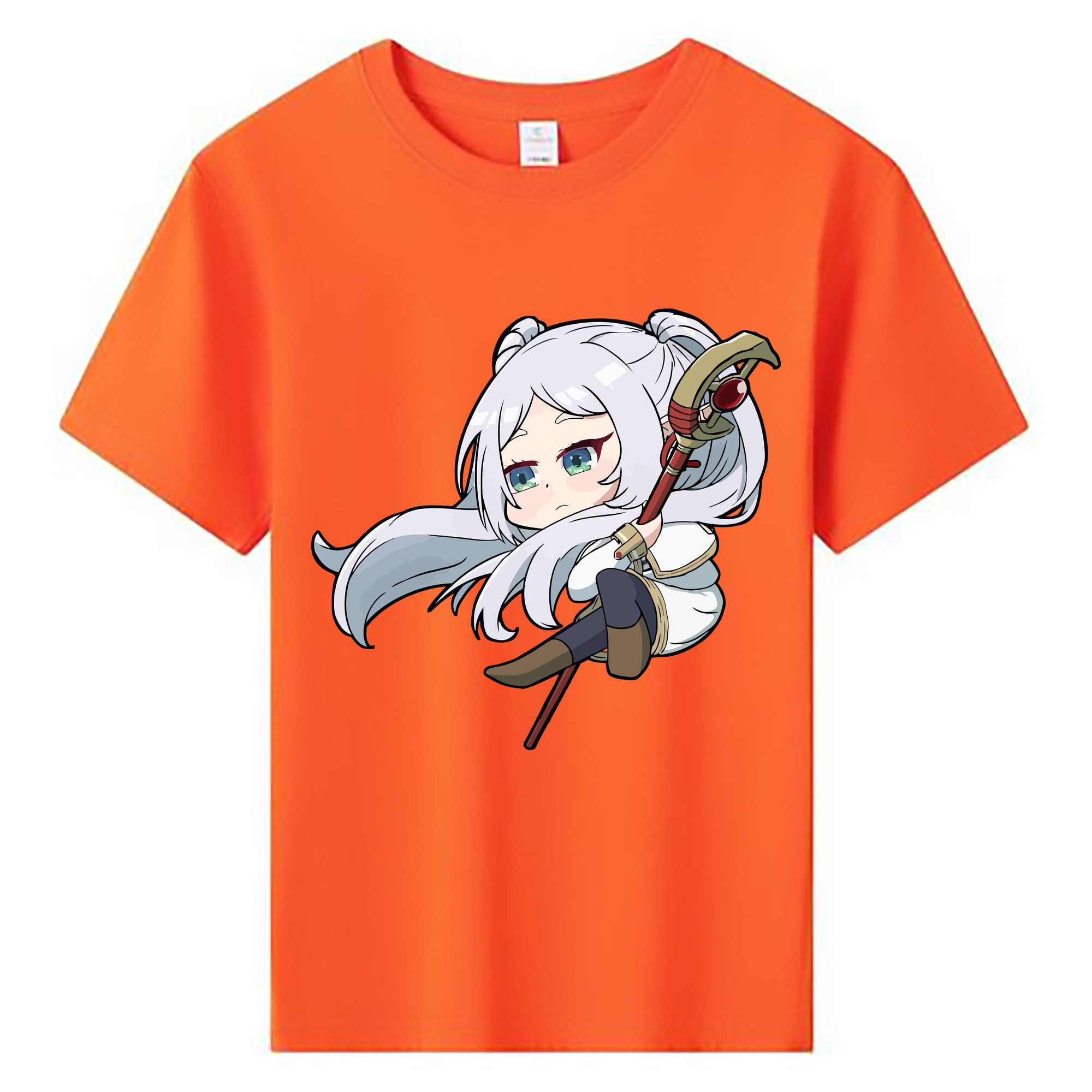 （画像用） 葬送のフリーレン Frieren 綿100％キッズTシャツ（フロントプリント）