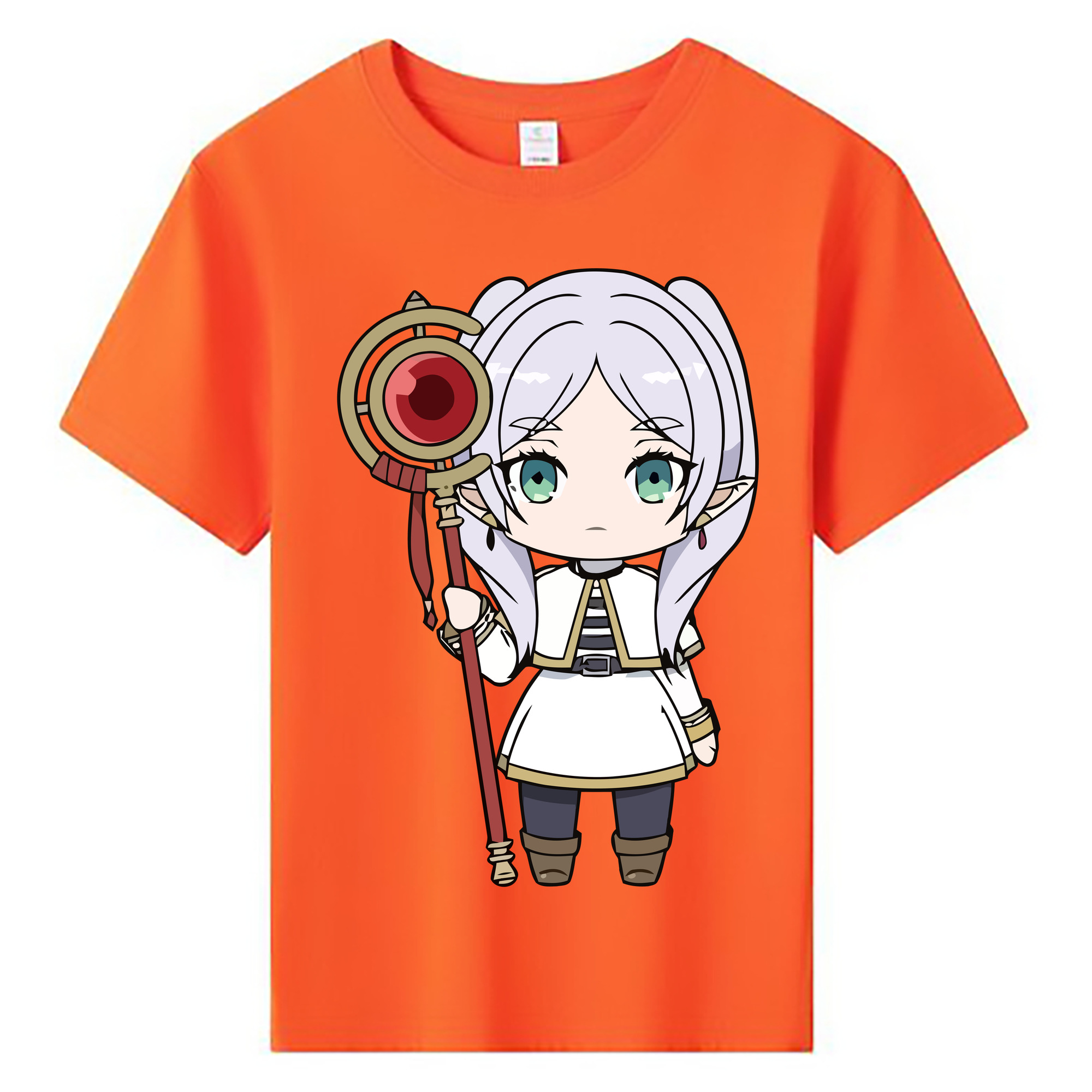 （画像用） 葬送のフリーレン Frieren 綿100％キッズTシャツ（フロントプリント）