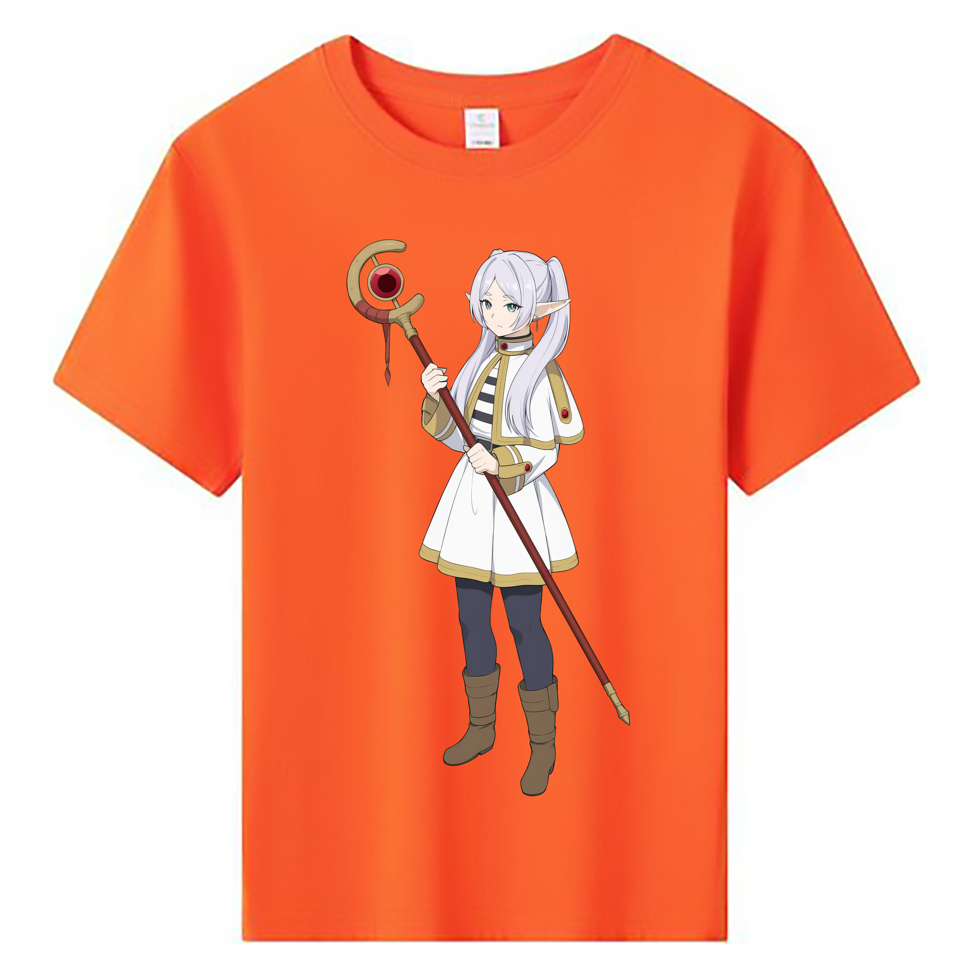 （画像用） 葬送のフリーレン Frieren 綿100％キッズTシャツ（フロントプリント）