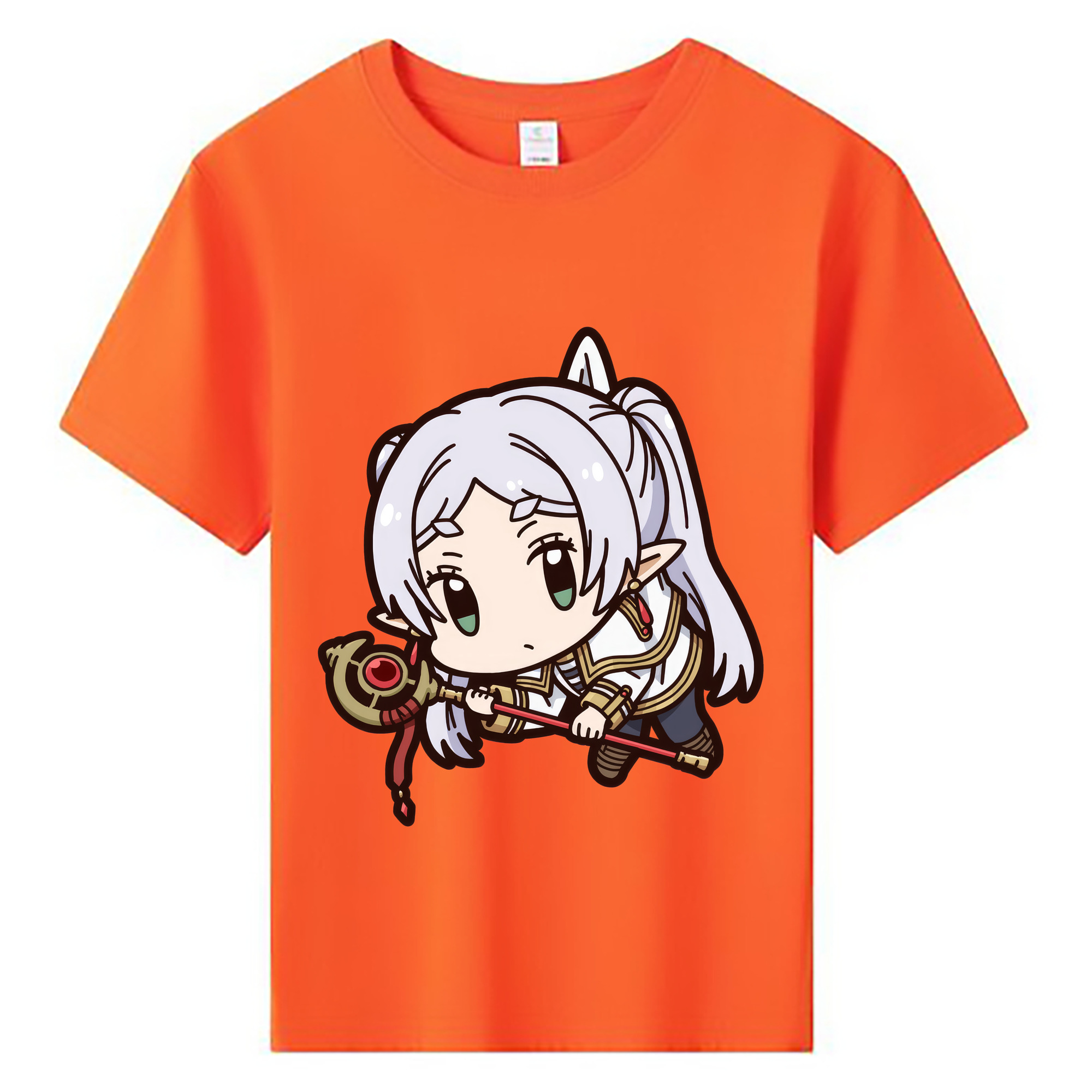 （画像用） 葬送のフリーレン Frieren 綿100％キッズTシャツ（フロントプリント）
