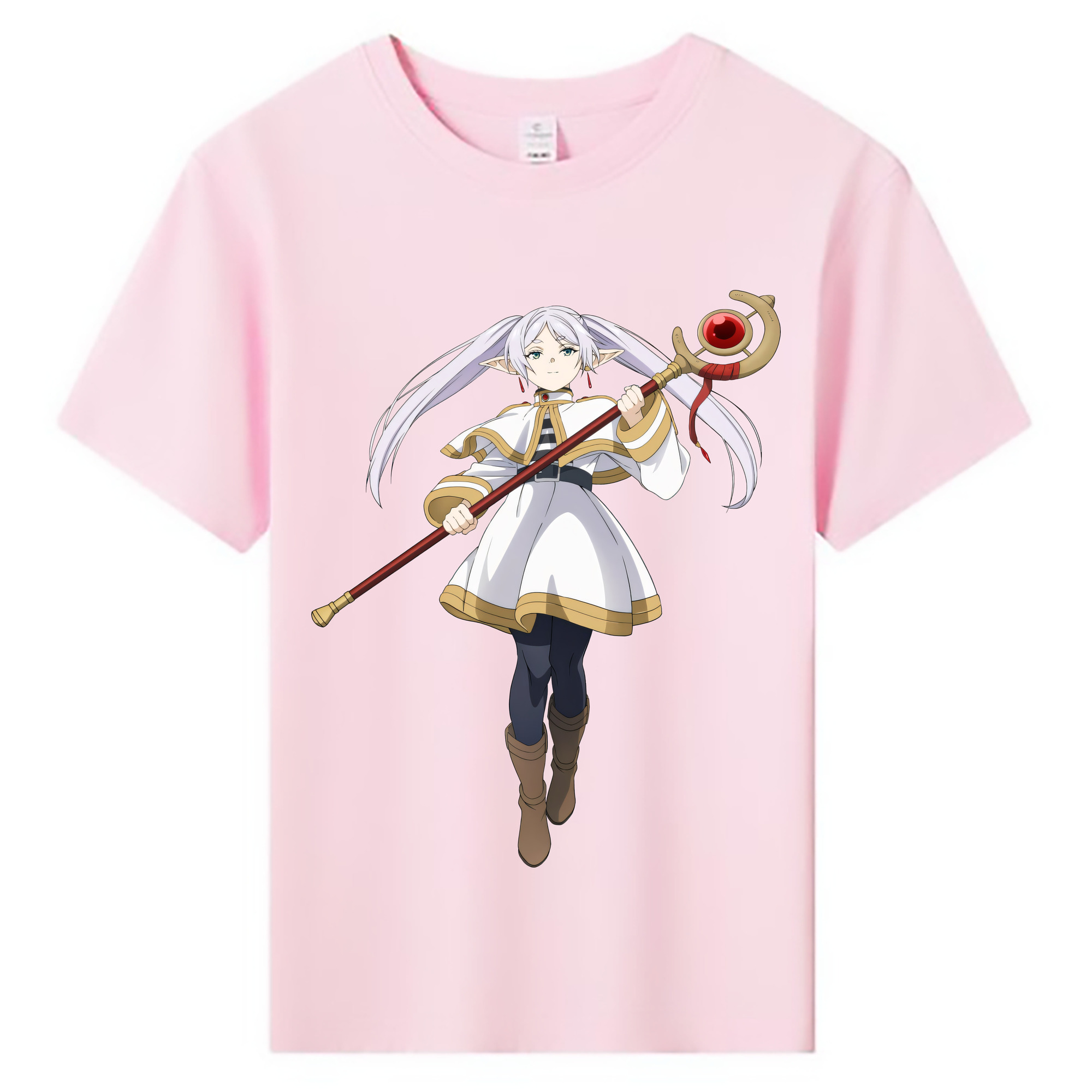 （画像用） 葬送のフリーレン Frieren 綿100％キッズTシャツ（フロントプリント）