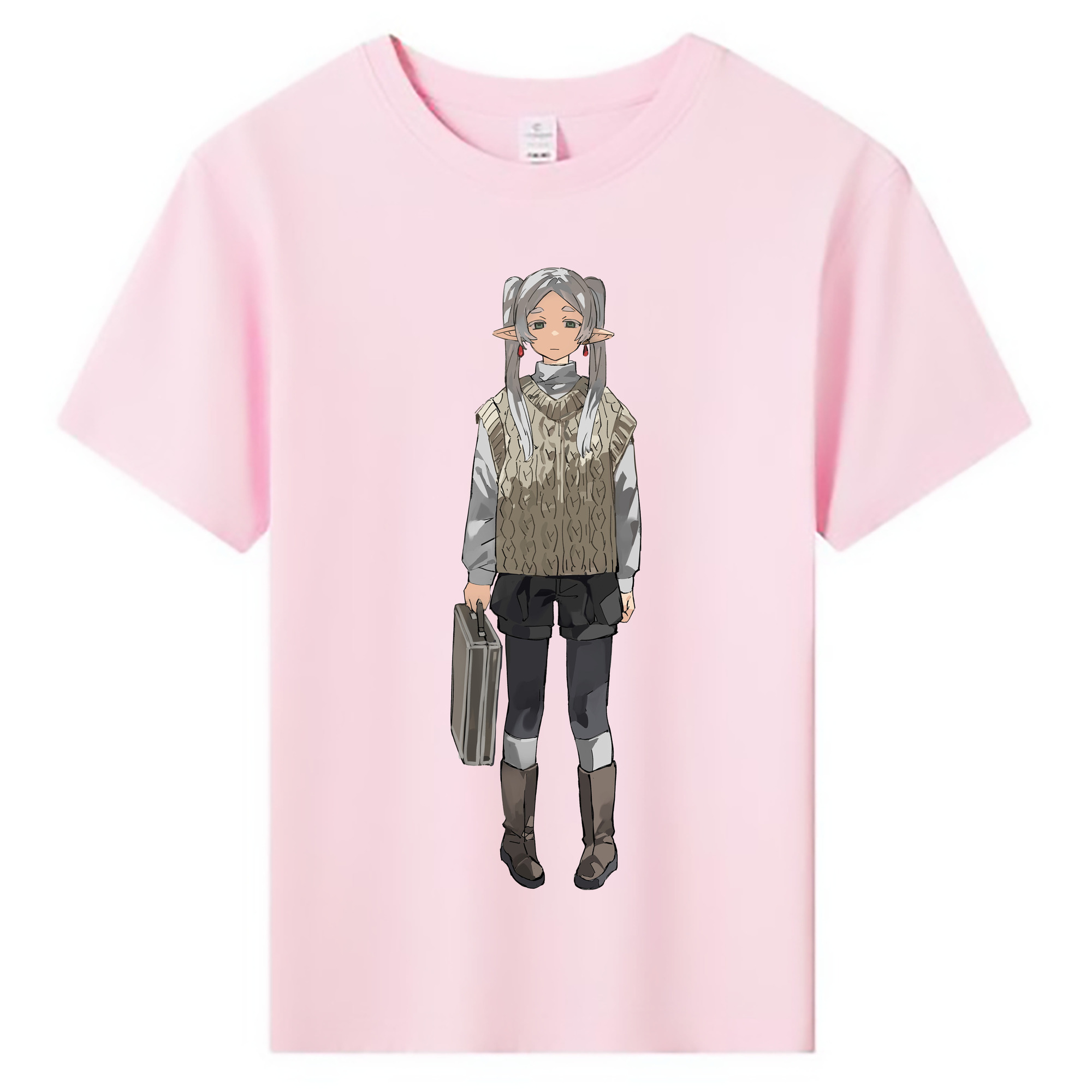（画像用） 葬送のフリーレン Frieren 綿100％キッズTシャツ（フロントプリント）