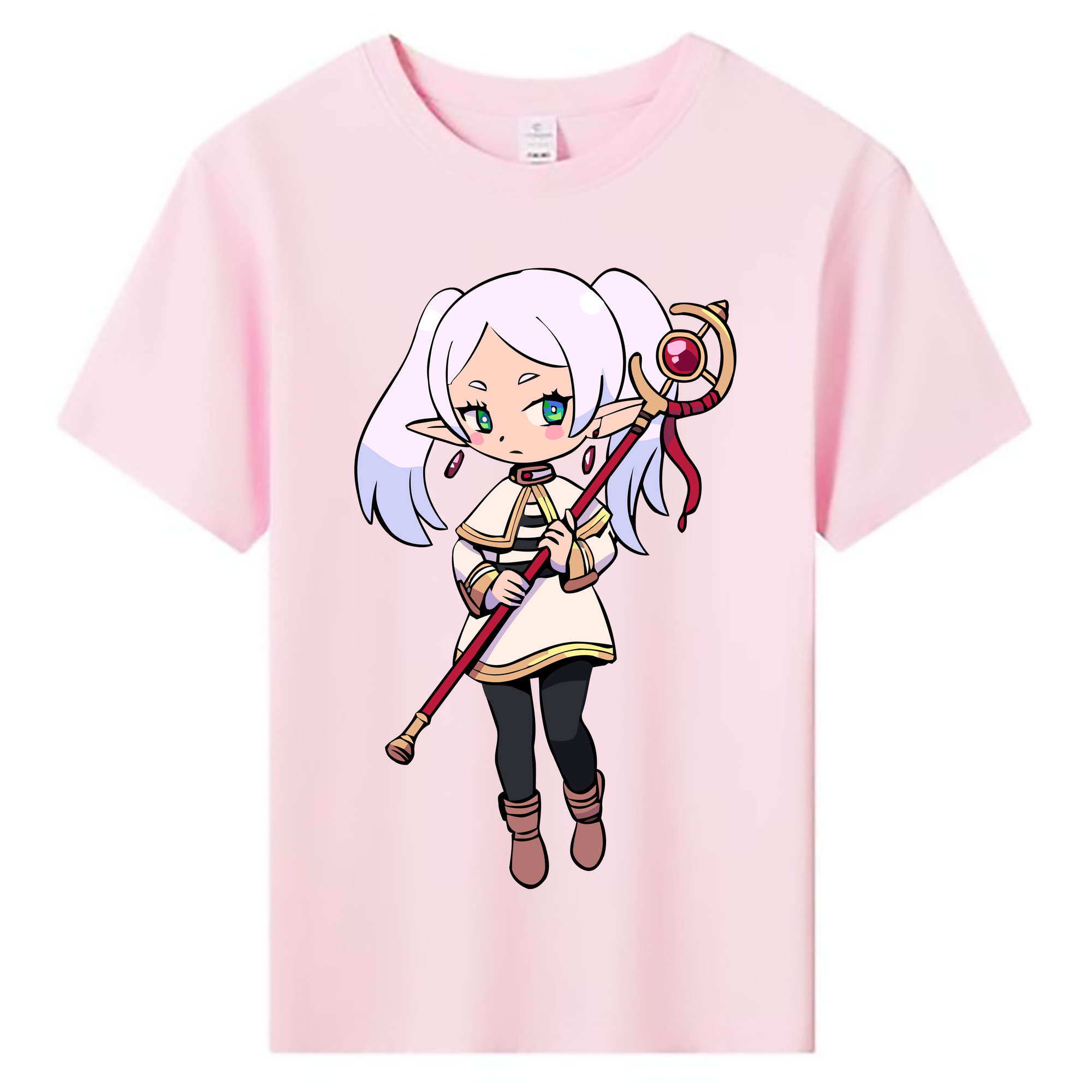 （画像用） 葬送のフリーレン Frieren 綿100％キッズTシャツ（フロントプリント）