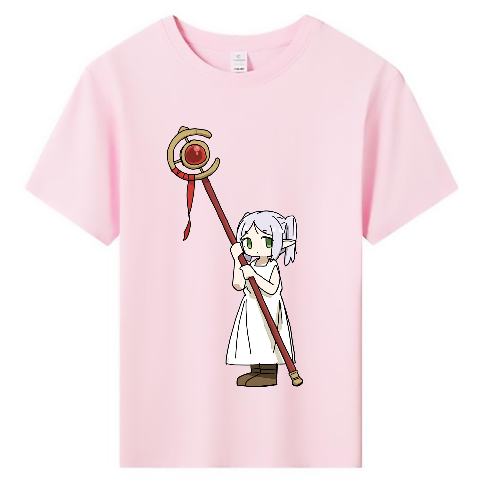 （画像用） 葬送のフリーレン Frieren 綿100％キッズTシャツ（フロントプリント）