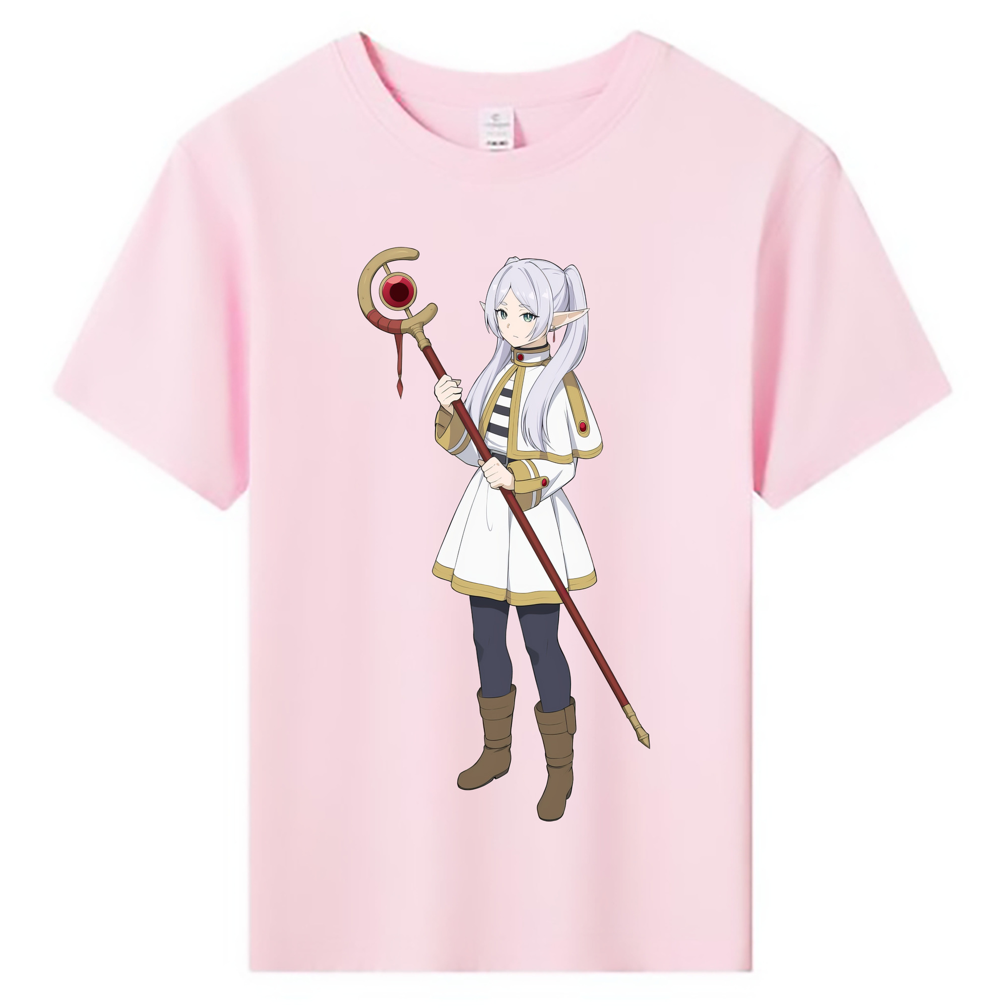 （画像用） 葬送のフリーレン Frieren 綿100％キッズTシャツ（フロントプリント）