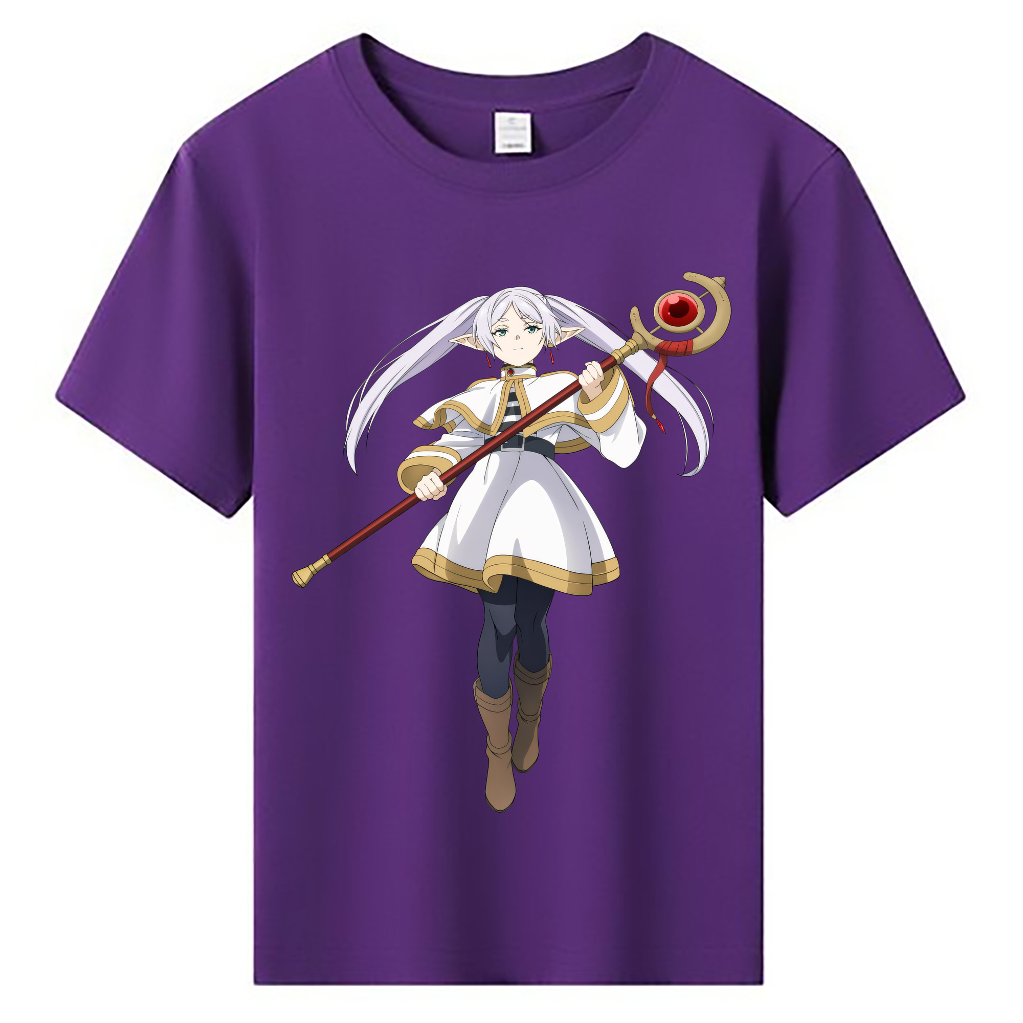 （画像用） 葬送のフリーレン Frieren 綿100％キッズTシャツ（フロントプリント）