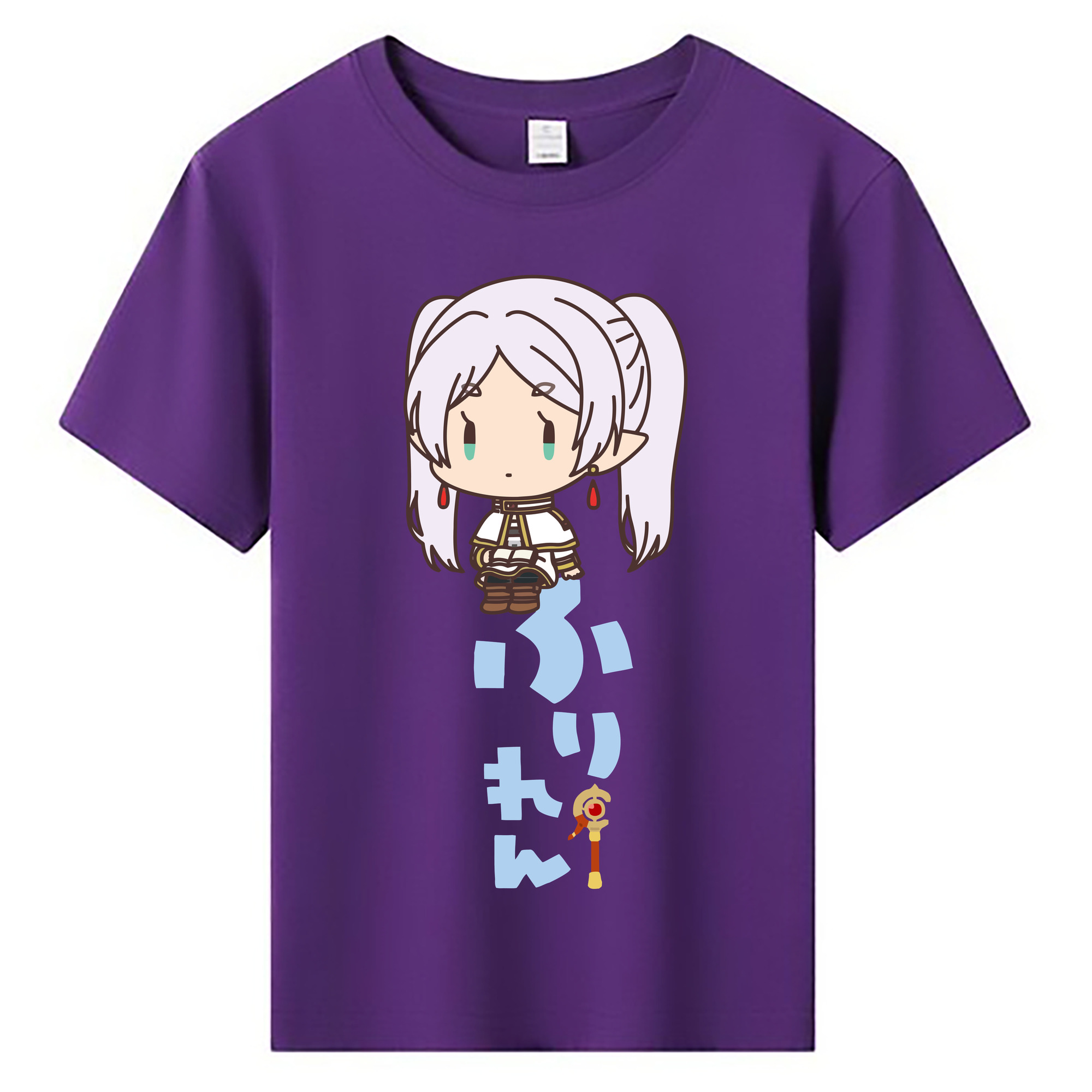 （画像用） 葬送のフリーレン Frieren 綿100％キッズTシャツ（フロントプリント）