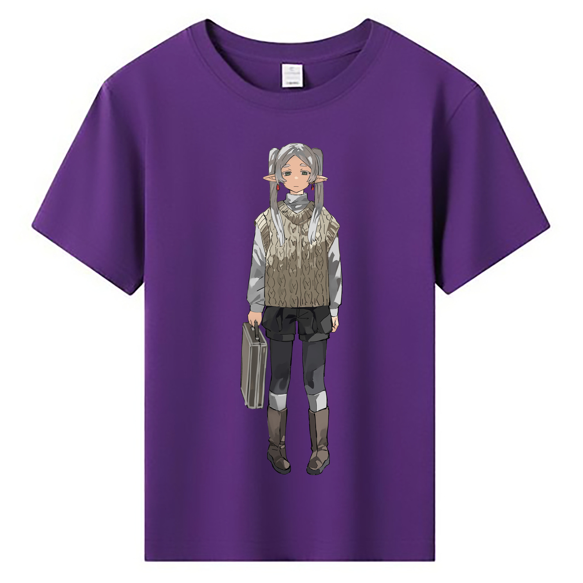 （画像用） 葬送のフリーレン Frieren 綿100％キッズTシャツ（フロントプリント）