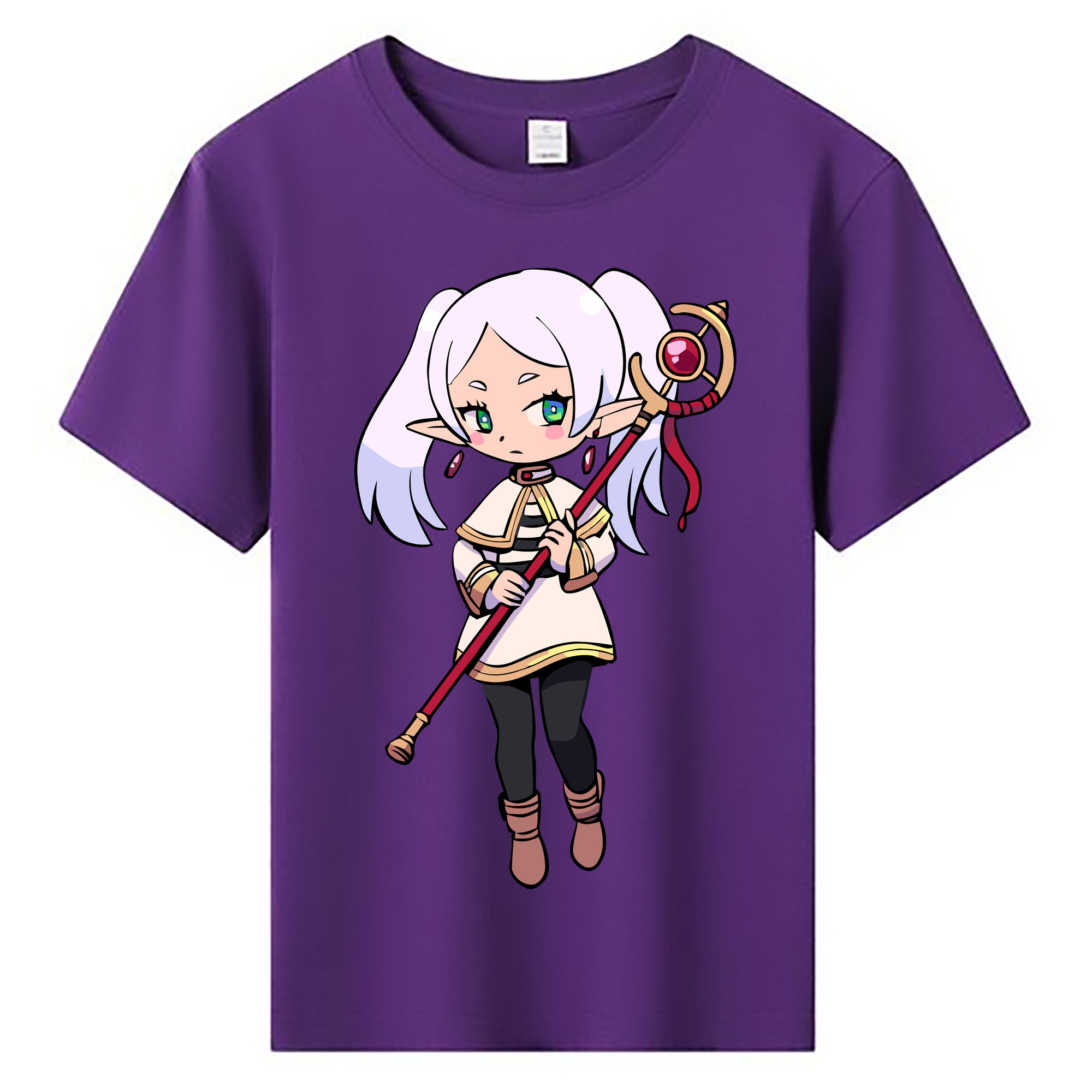 （画像用） 葬送のフリーレン Frieren 綿100％キッズTシャツ（フロントプリント）