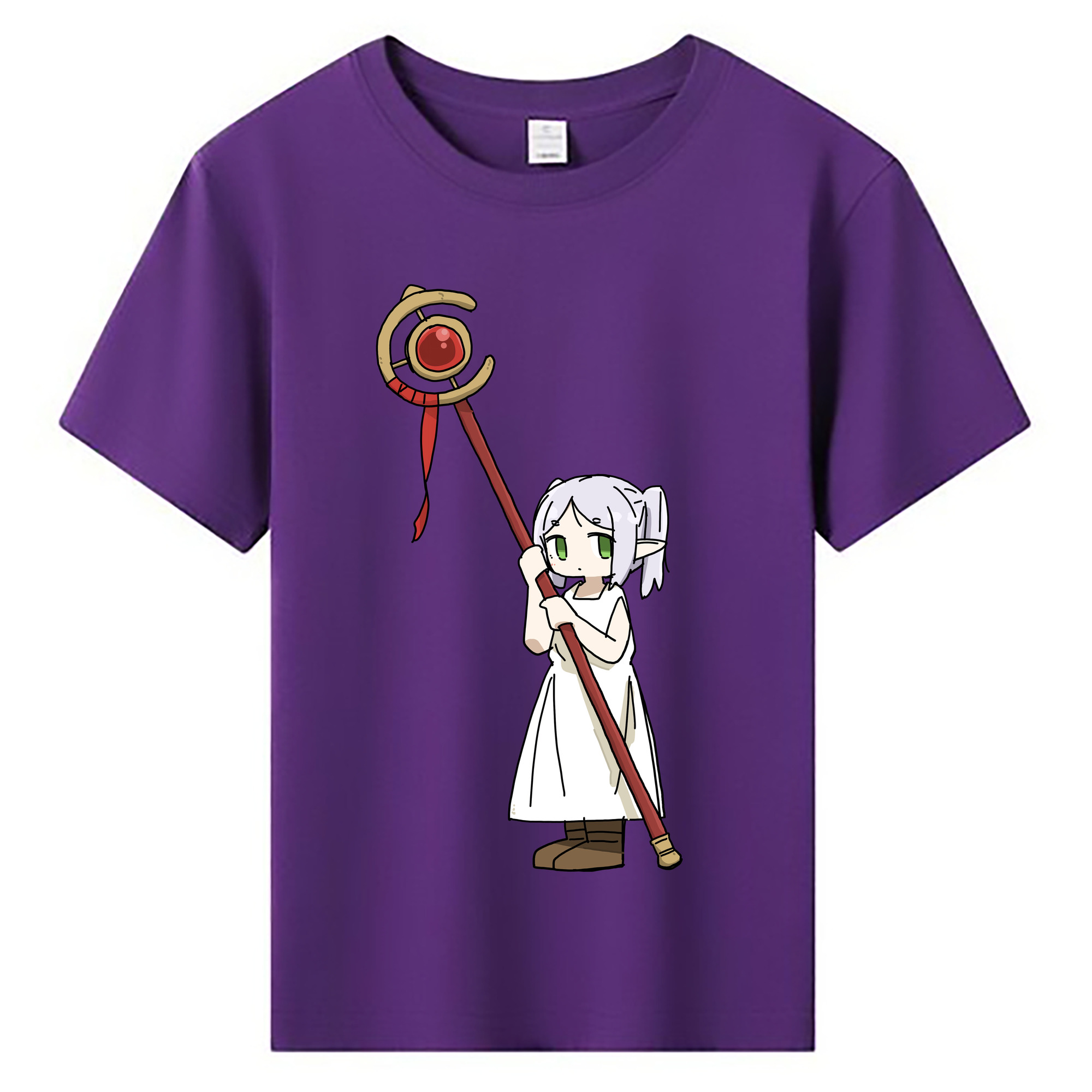 （画像用） 葬送のフリーレン Frieren 綿100％キッズTシャツ（フロントプリント）