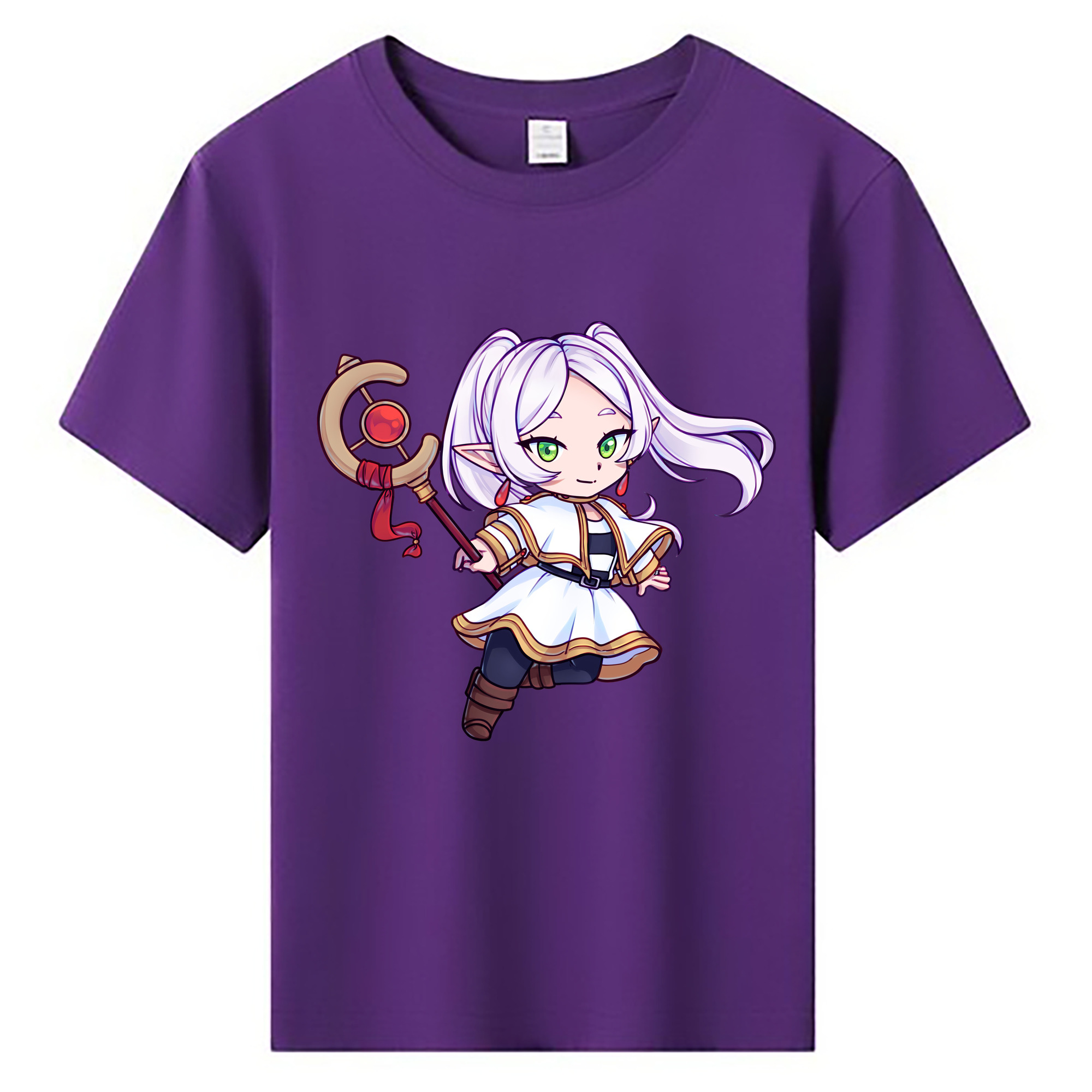 （画像用） 葬送のフリーレン Frieren 綿100％キッズTシャツ（フロントプリント）