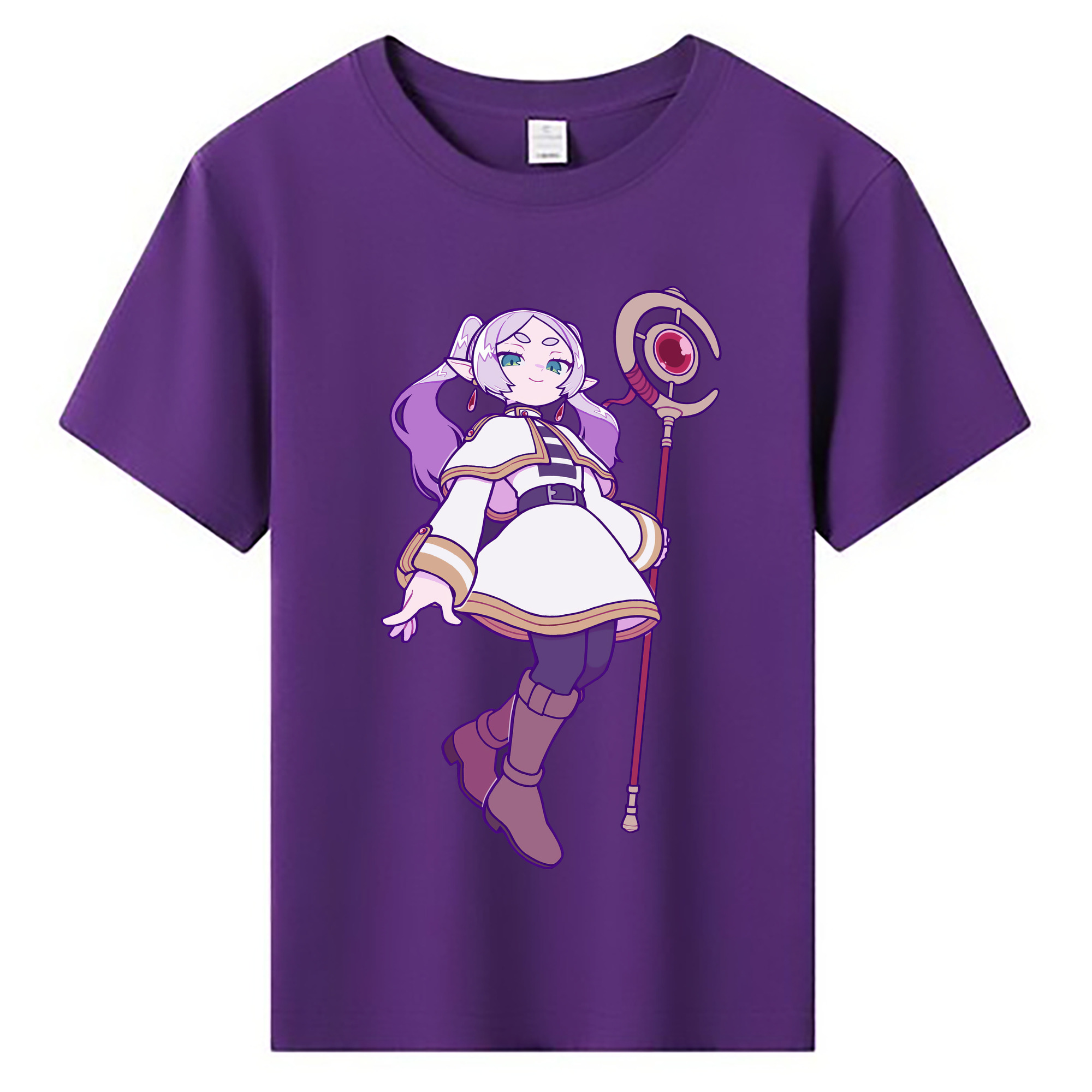 （画像用） 葬送のフリーレン Frieren 綿100％キッズTシャツ（フロントプリント）