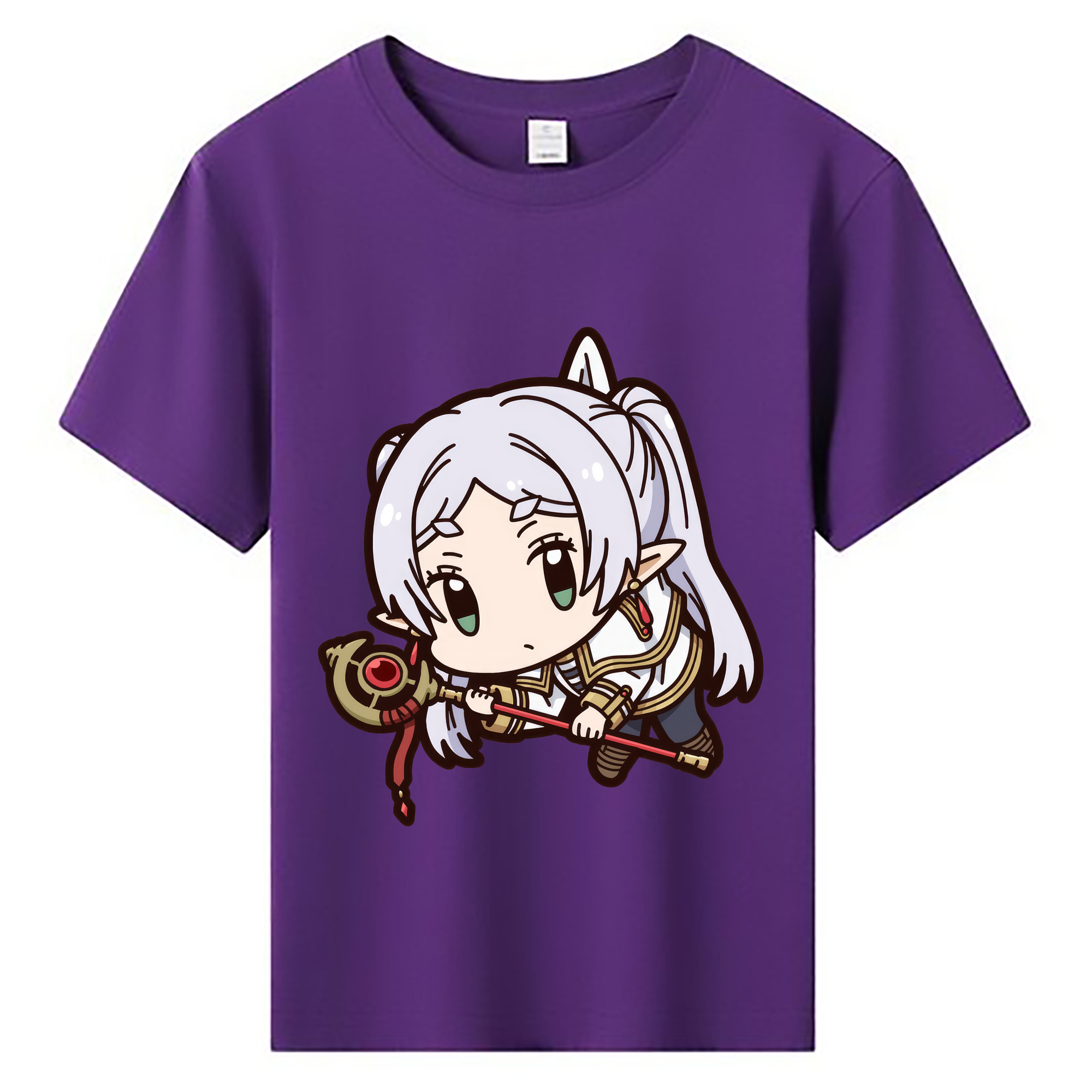 （画像用） 葬送のフリーレン Frieren 綿100％キッズTシャツ（フロントプリント）