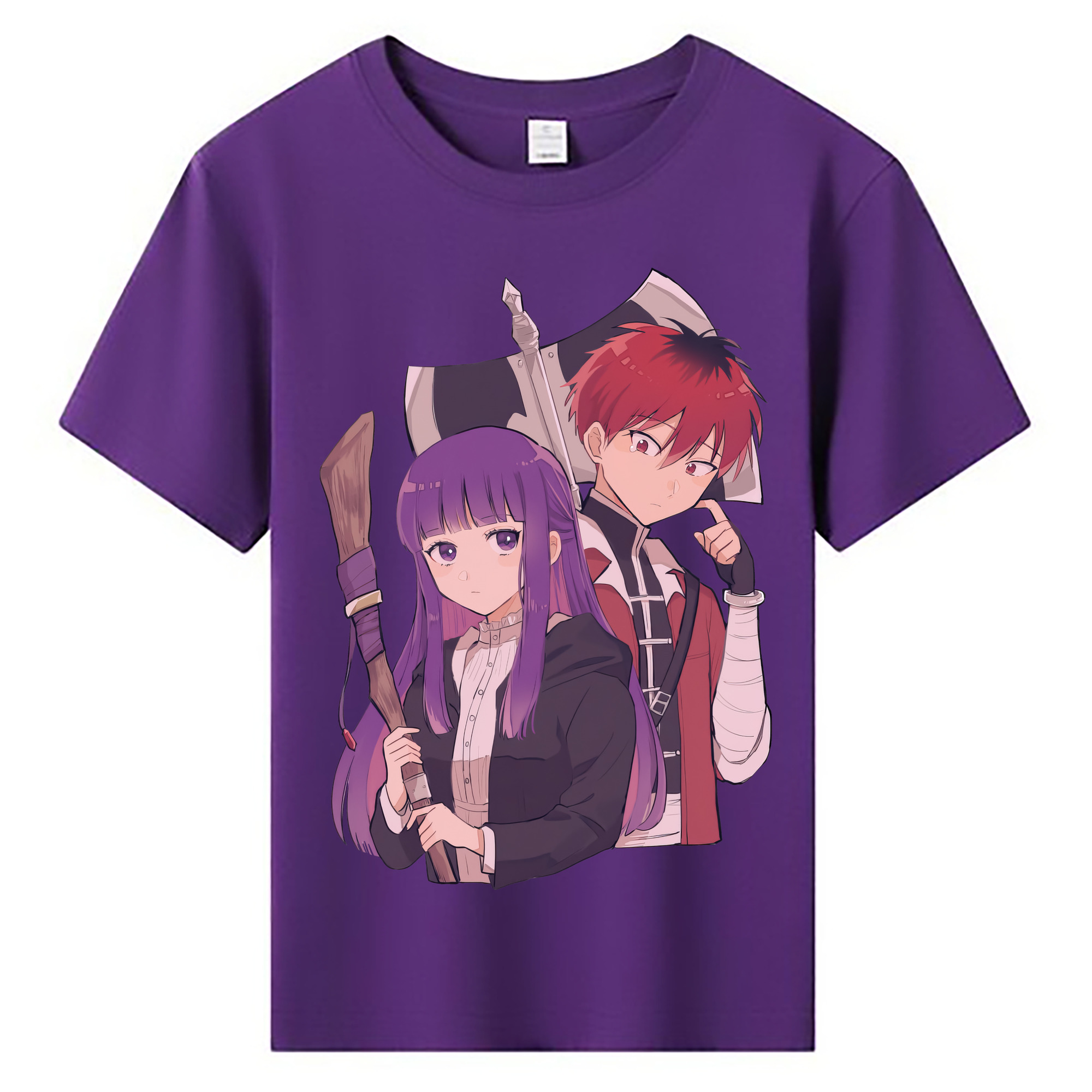 （画像用） 葬送のフリーレン Frieren 綿100％キッズTシャツ（フロントプリント）