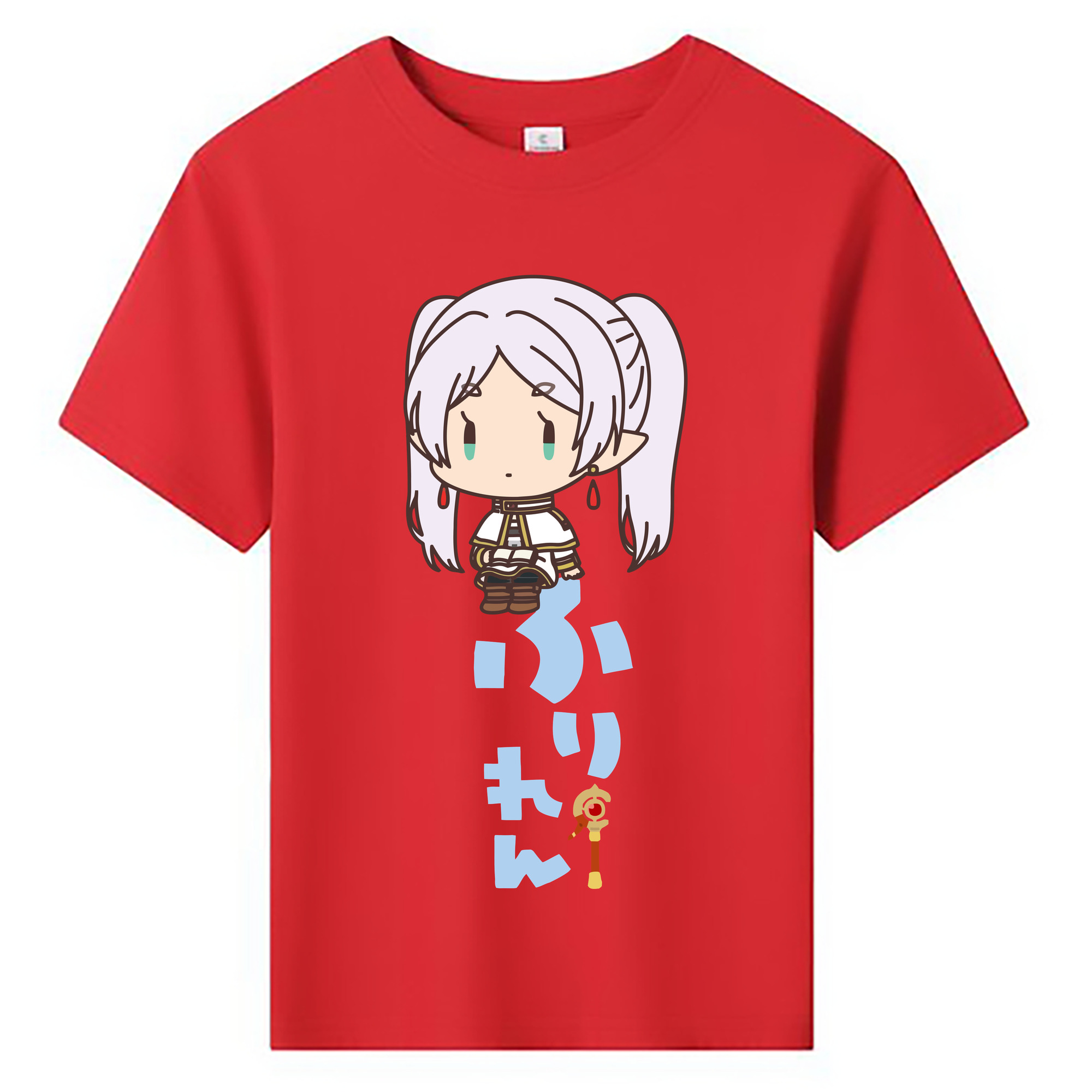 （画像用） 葬送のフリーレン Frieren 綿100％キッズTシャツ（フロントプリント）