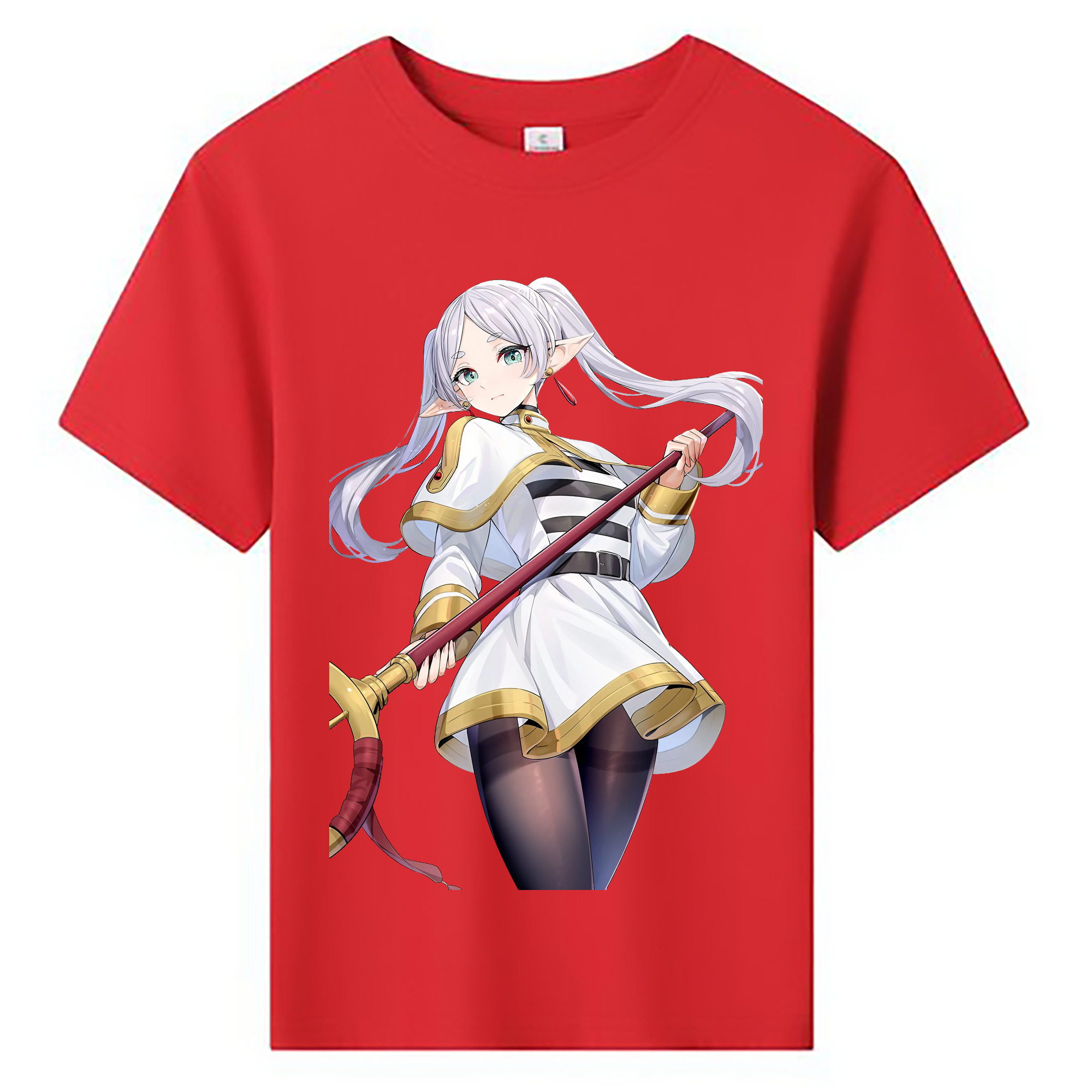 （画像用） 葬送のフリーレン Frieren 綿100％キッズTシャツ（フロントプリント）
