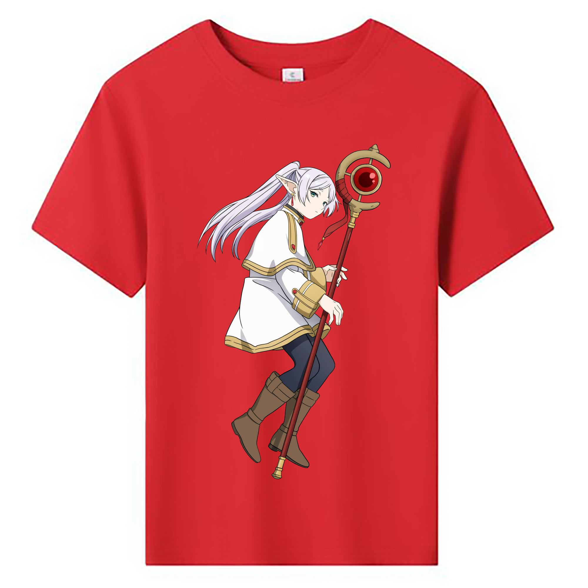 （画像用） 葬送のフリーレン Frieren 綿100％キッズTシャツ（フロントプリント）