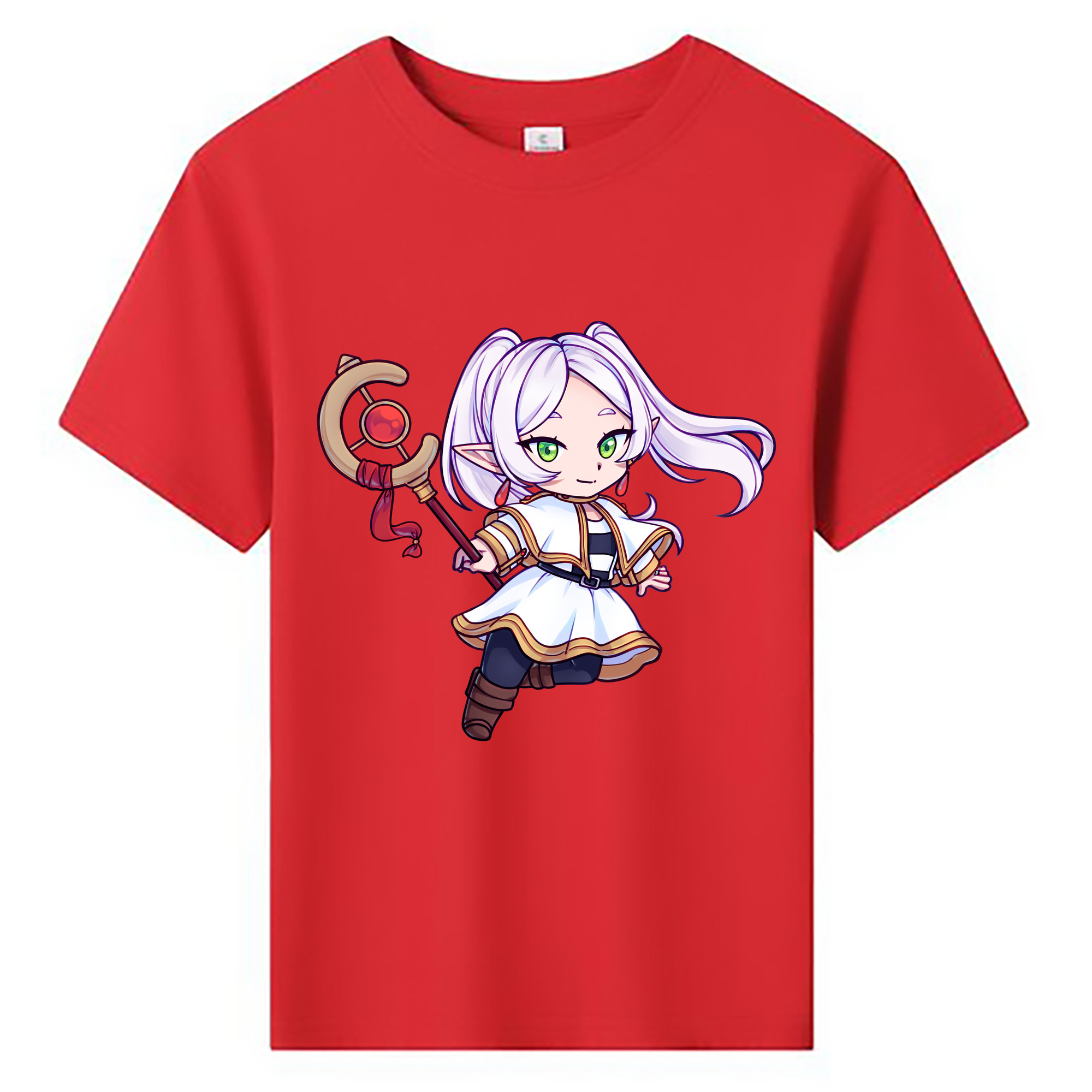 （画像用） 葬送のフリーレン Frieren 綿100％キッズTシャツ（フロントプリント）