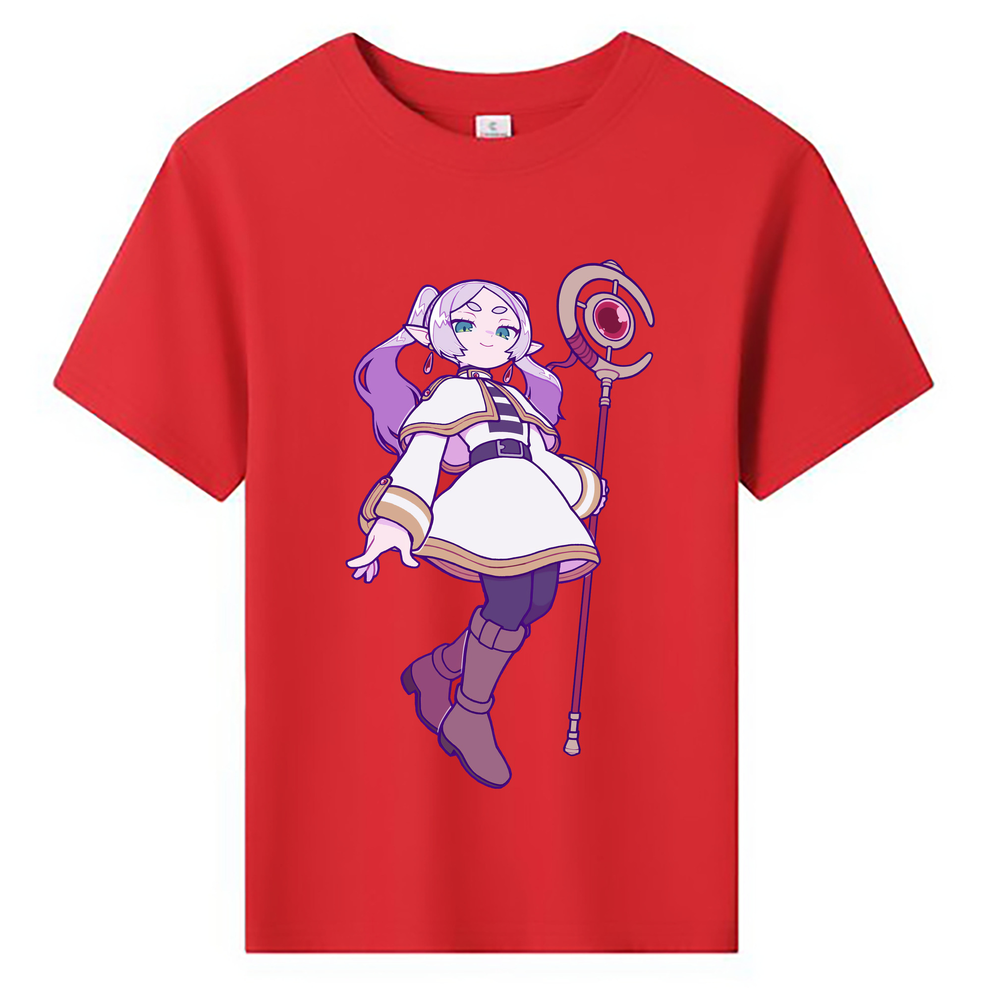 （画像用） 葬送のフリーレン Frieren 綿100％キッズTシャツ（フロントプリント）