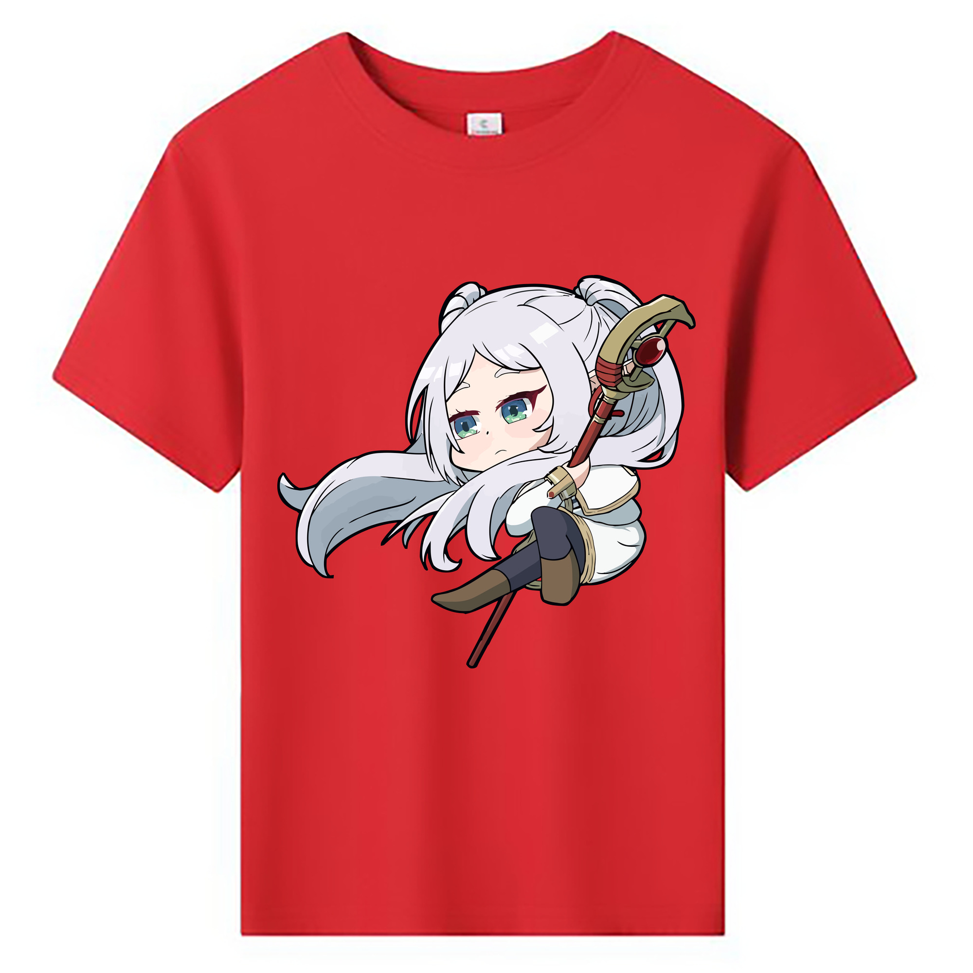 （画像用） 葬送のフリーレン Frieren 綿100％キッズTシャツ（フロントプリント）