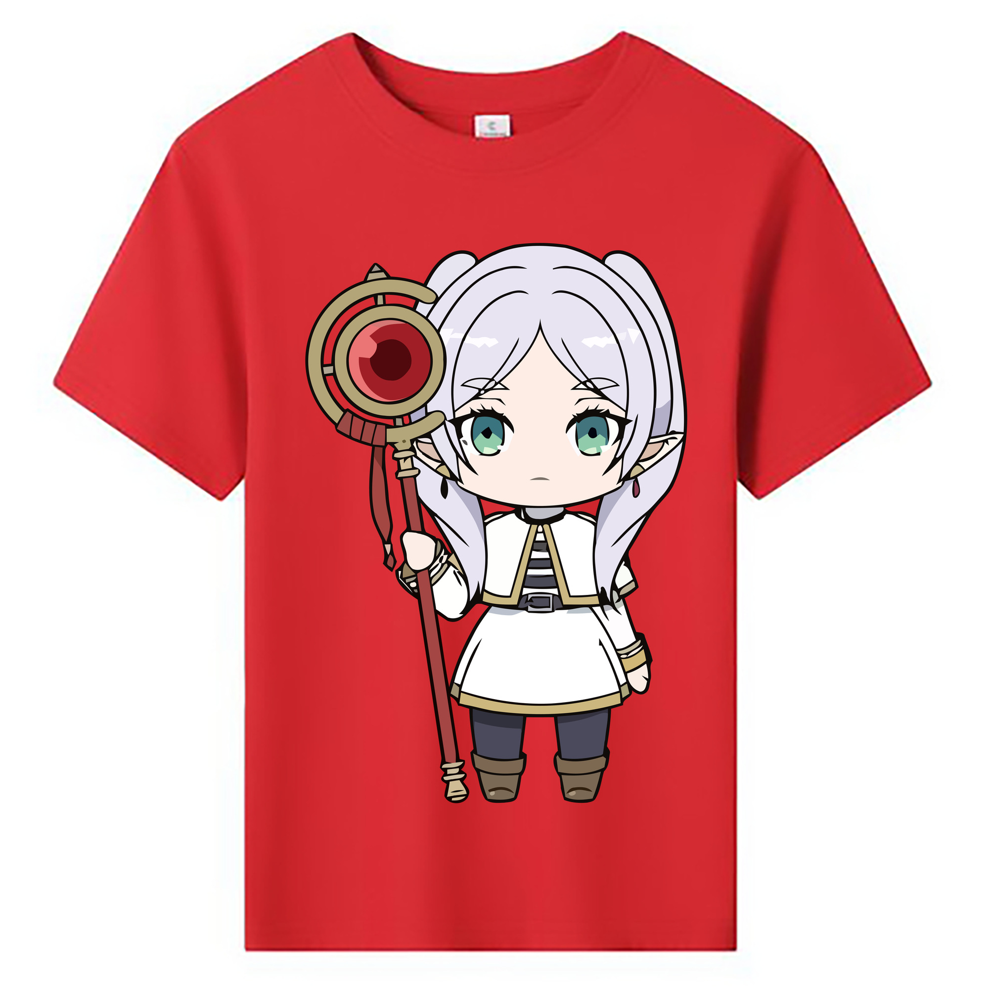 （画像用） 葬送のフリーレン Frieren 綿100％キッズTシャツ（フロントプリント）