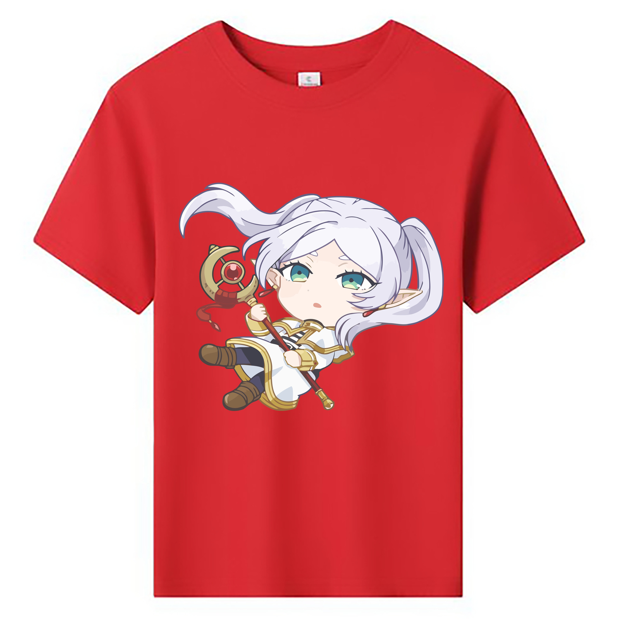 （画像用） 葬送のフリーレン Frieren 綿100％キッズTシャツ（フロントプリント）