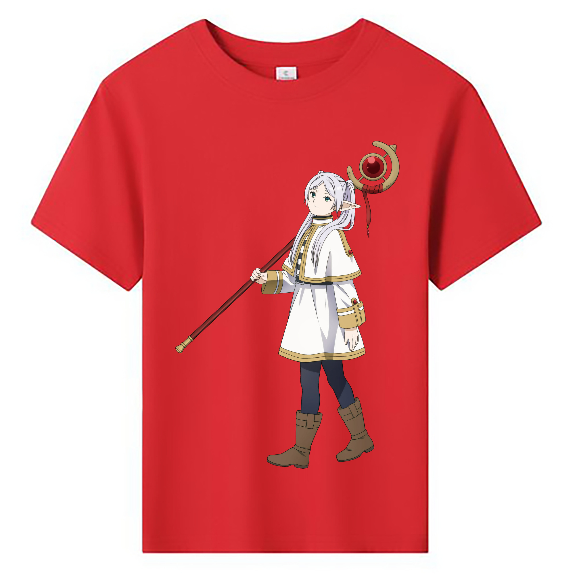 （画像用） 葬送のフリーレン Frieren 綿100％キッズTシャツ（フロントプリント）