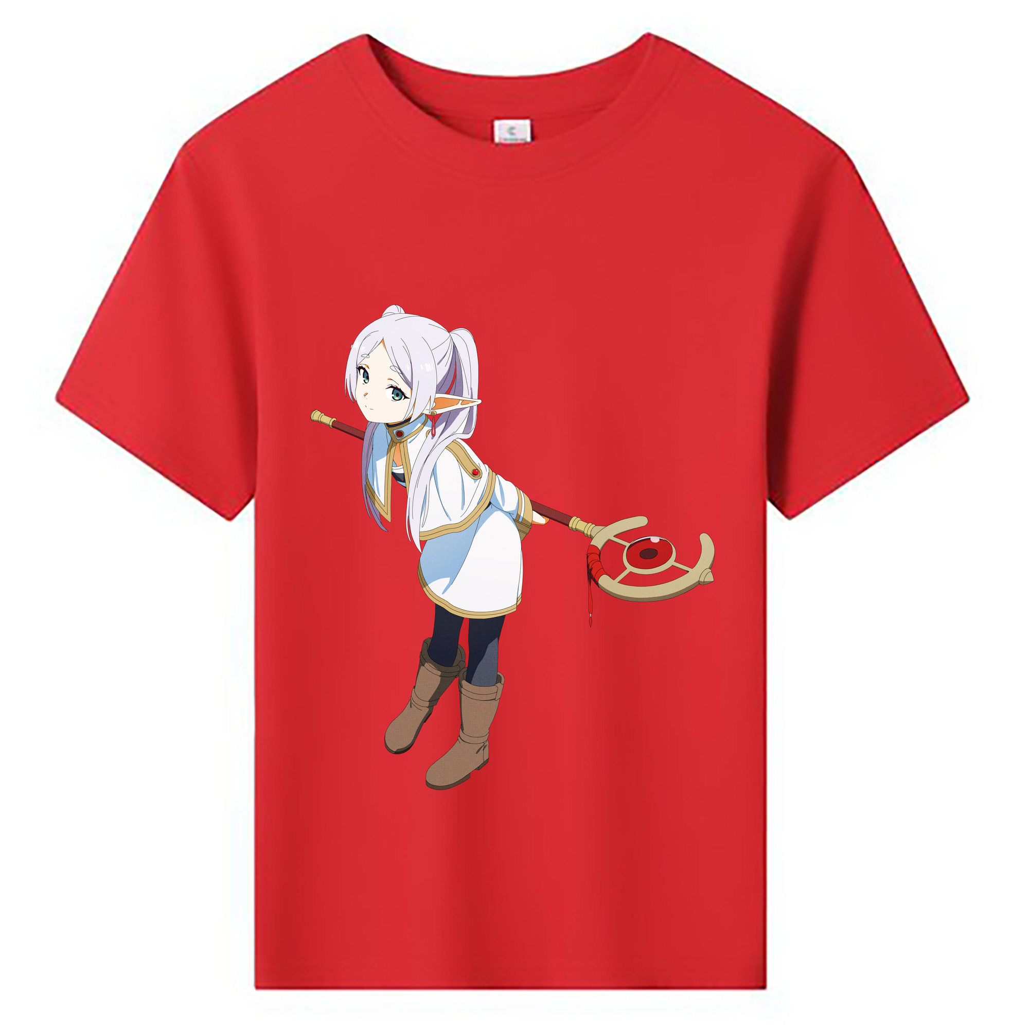 （画像用） 葬送のフリーレン Frieren 綿100％キッズTシャツ（フロントプリント）