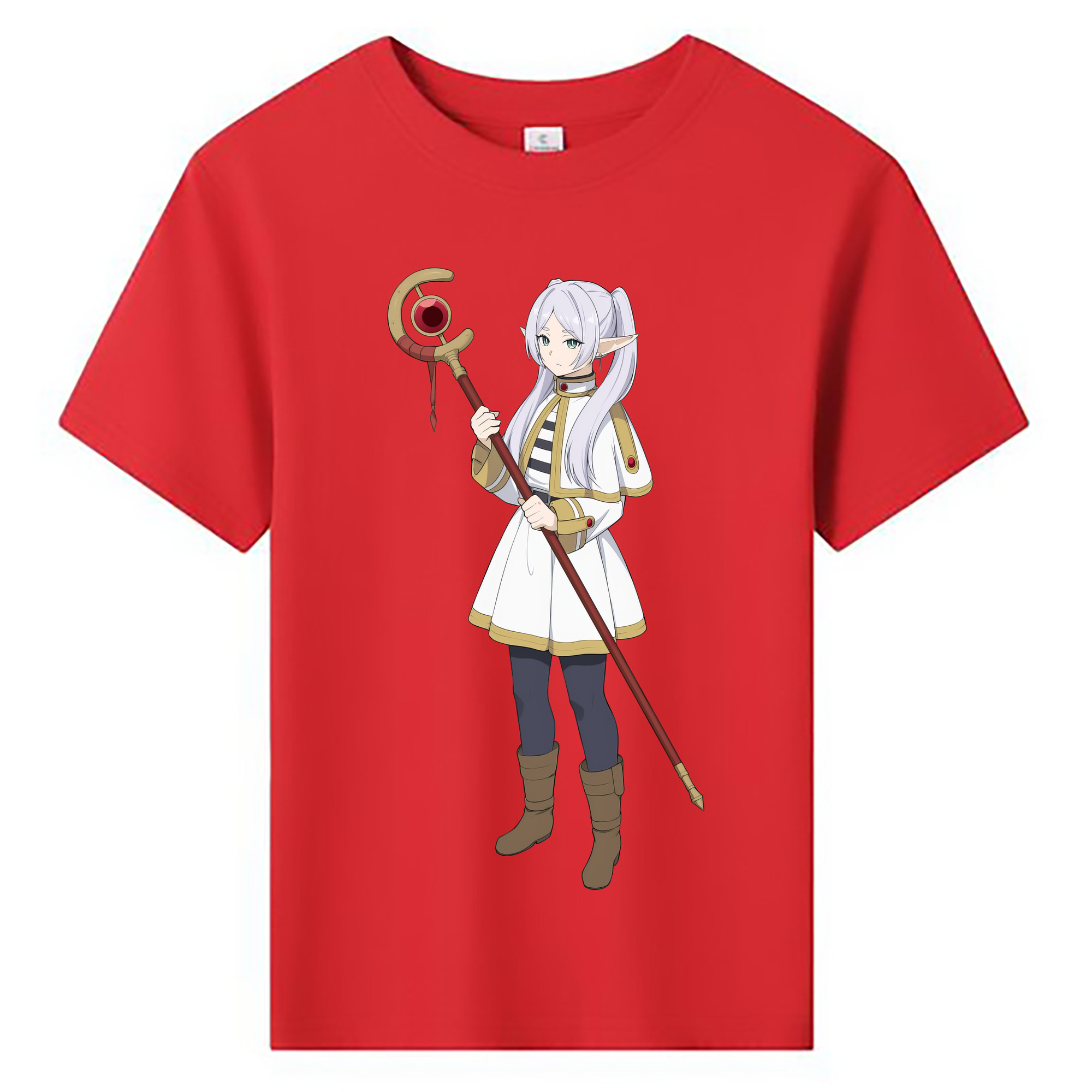 （画像用） 葬送のフリーレン Frieren 綿100％キッズTシャツ（フロントプリント）