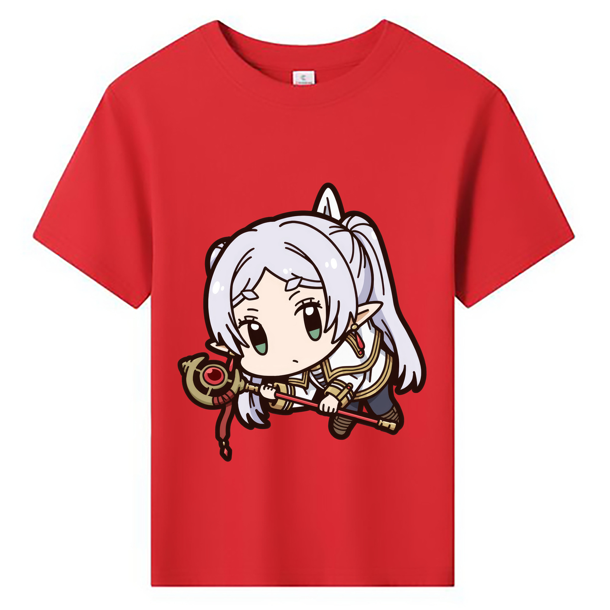 （画像用） 葬送のフリーレン Frieren 綿100％キッズTシャツ（フロントプリント）